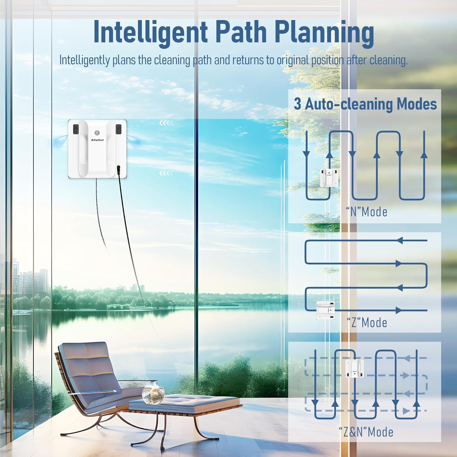 Robot Limpiador de Ventanas AlfaBot GLS400, 2800Pa, Doble Rocío