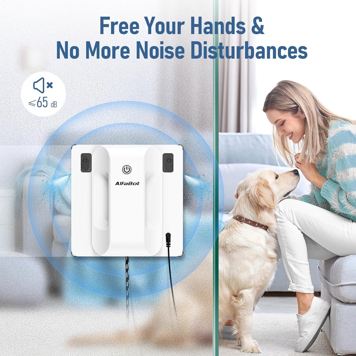 Robot Limpiador de Ventanas AlfaBot GLS400, 2800Pa, Doble Rocío