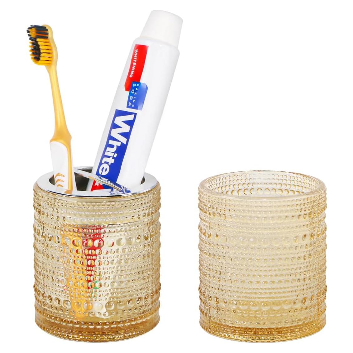 Soporte de Cepillo de Dientes Tonxus Ámbar de Vidrio 295ml