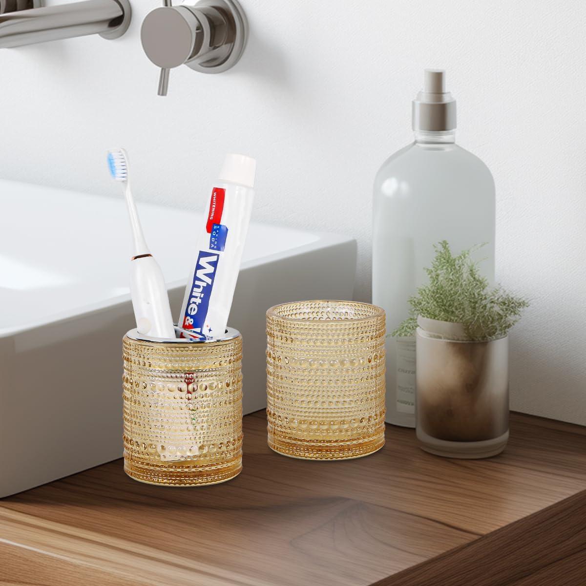 Soporte de Cepillo de Dientes Tonxus Ámbar de Vidrio 295ml