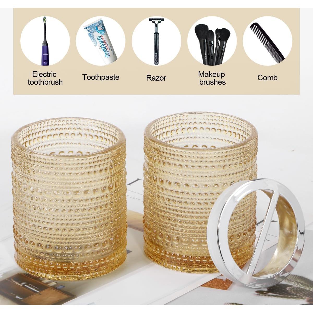 Soporte de Cepillo de Dientes Tonxus Ámbar de Vidrio 295ml