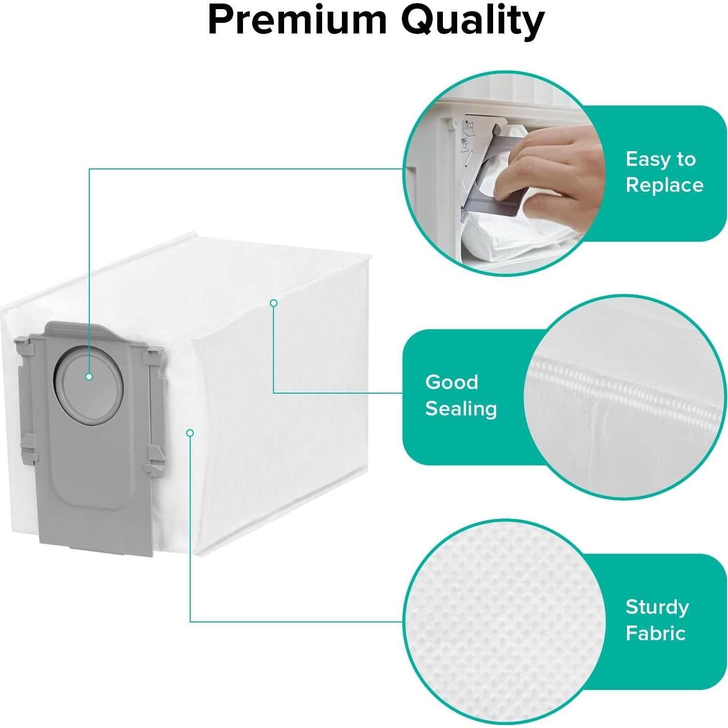 roborock QV 35A Robot Vacuum and Mop with 6 Packs Disposable Dust Bags