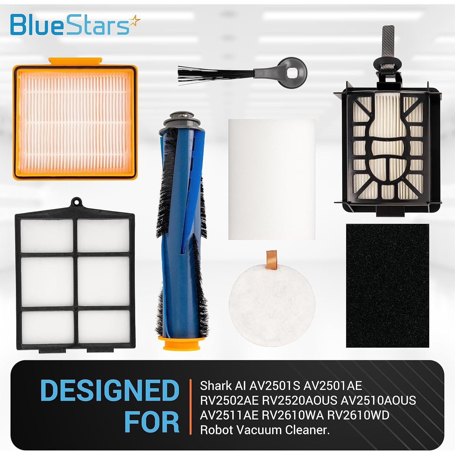 Kit de Accesorios BlueStars para Aspiradora Robot Shark AI AV2501S - 2 Cepillos + 8 Laterales + Filtros