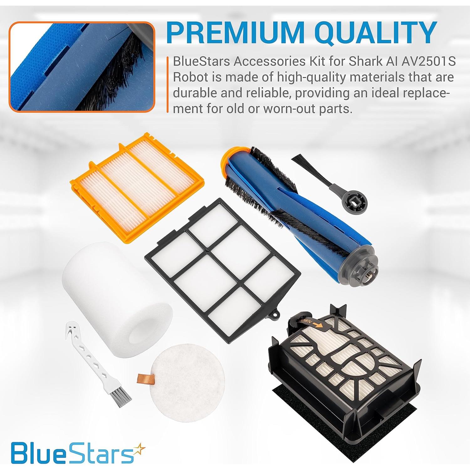 Kit de Accesorios BlueStars para Aspiradora Robot Shark AI AV2501S - 2 Cepillos + 8 Laterales + Filtros