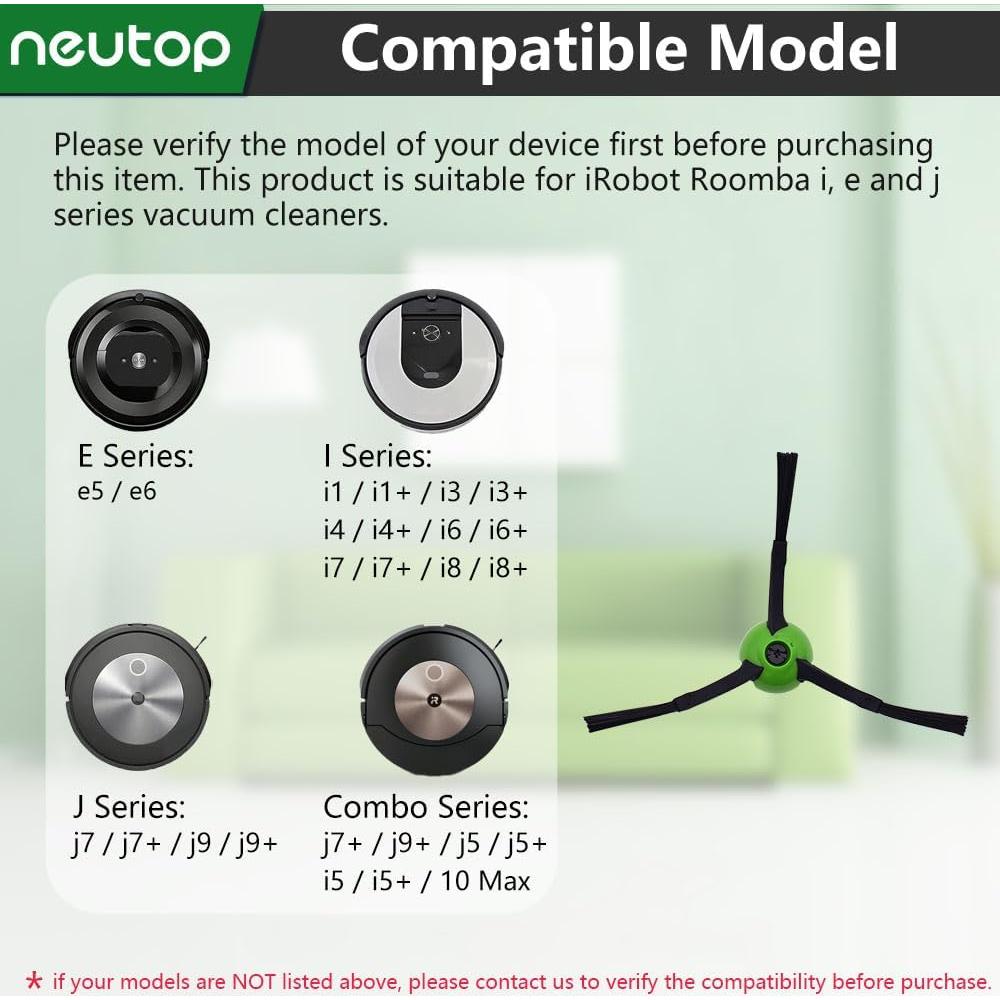 Cepillos Laterales Neutop para iRobot Roomba e/i/j - 9 Piezas