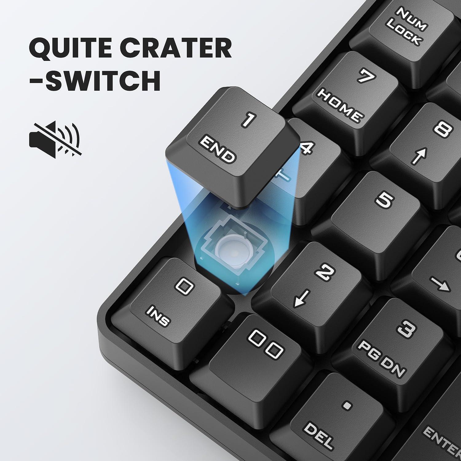 Teclado Numérico USB con Cable TechGarden 19 Teclas Negro