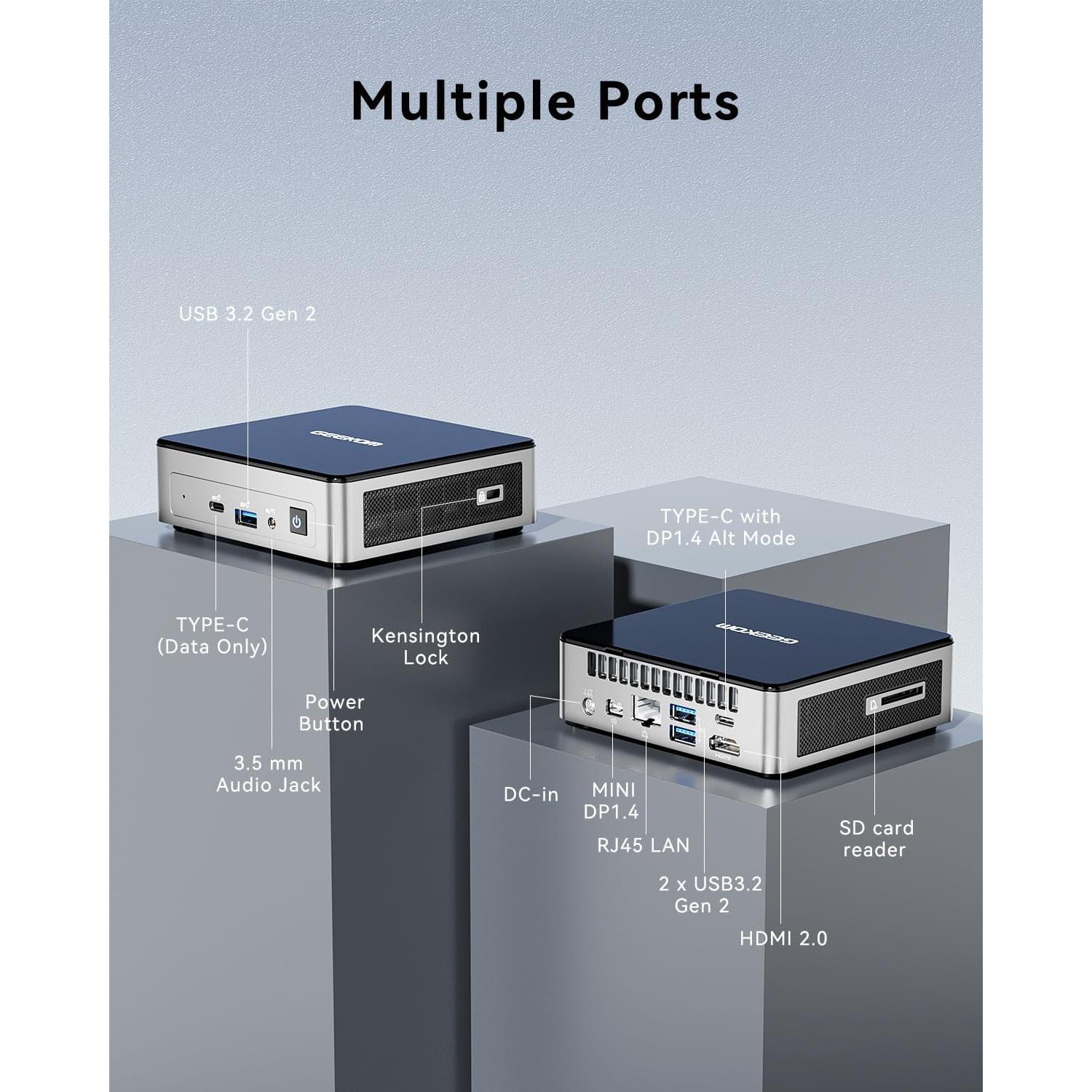 GEEKOM Mini PC Air12, Intel N100, 16GB RAM, 512GB SSD