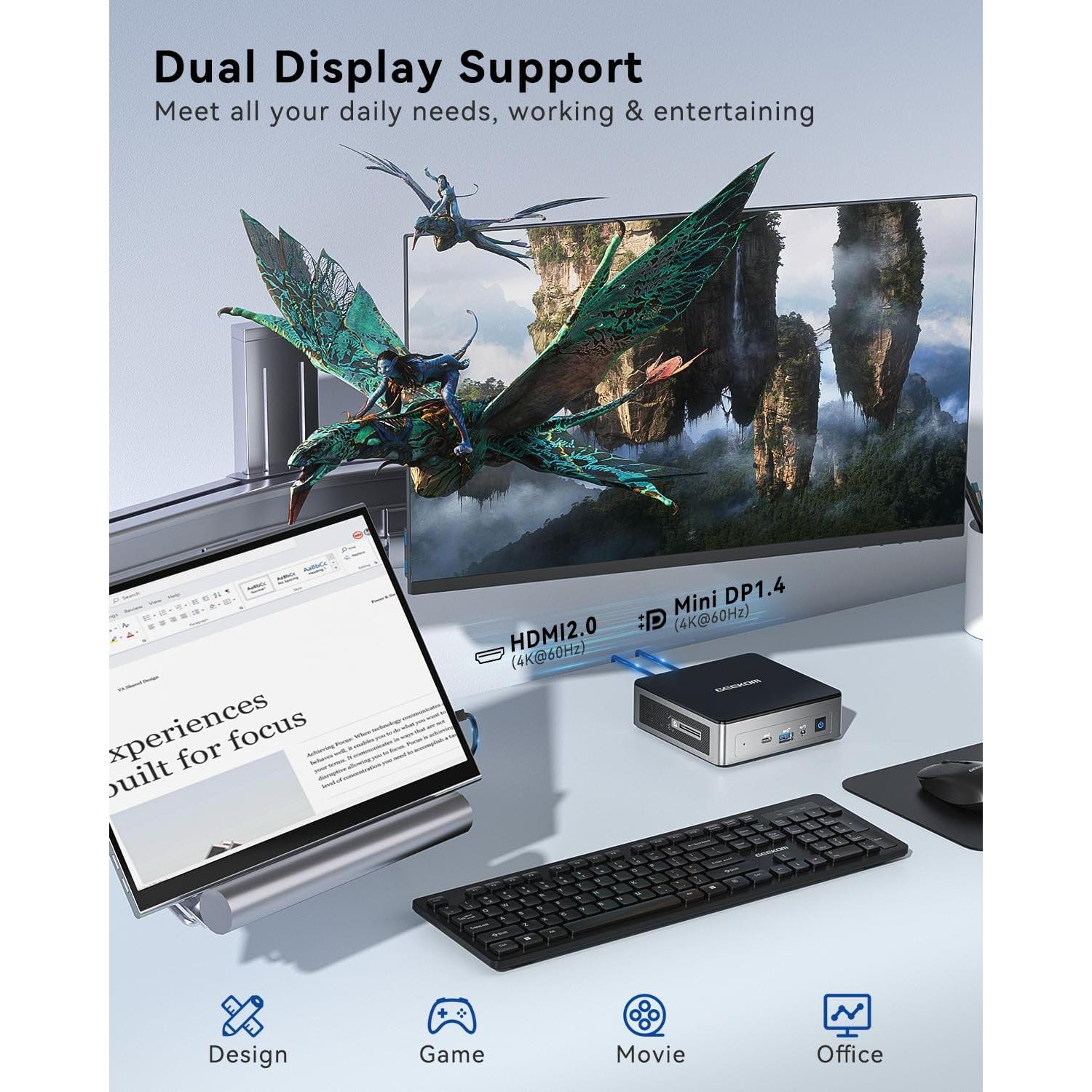 GEEKOM Mini PC Air12, Intel N100, 16GB RAM, 512GB SSD