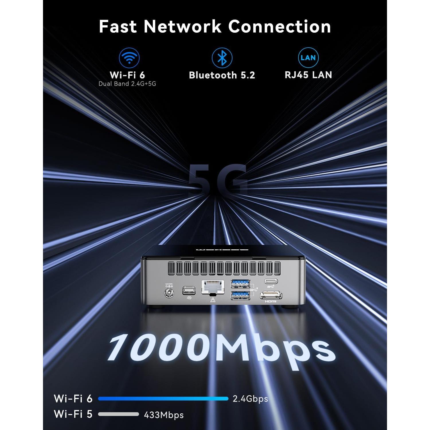 GEEKOM Mini PC Air12, Intel N100, 16GB RAM, 512GB SSD