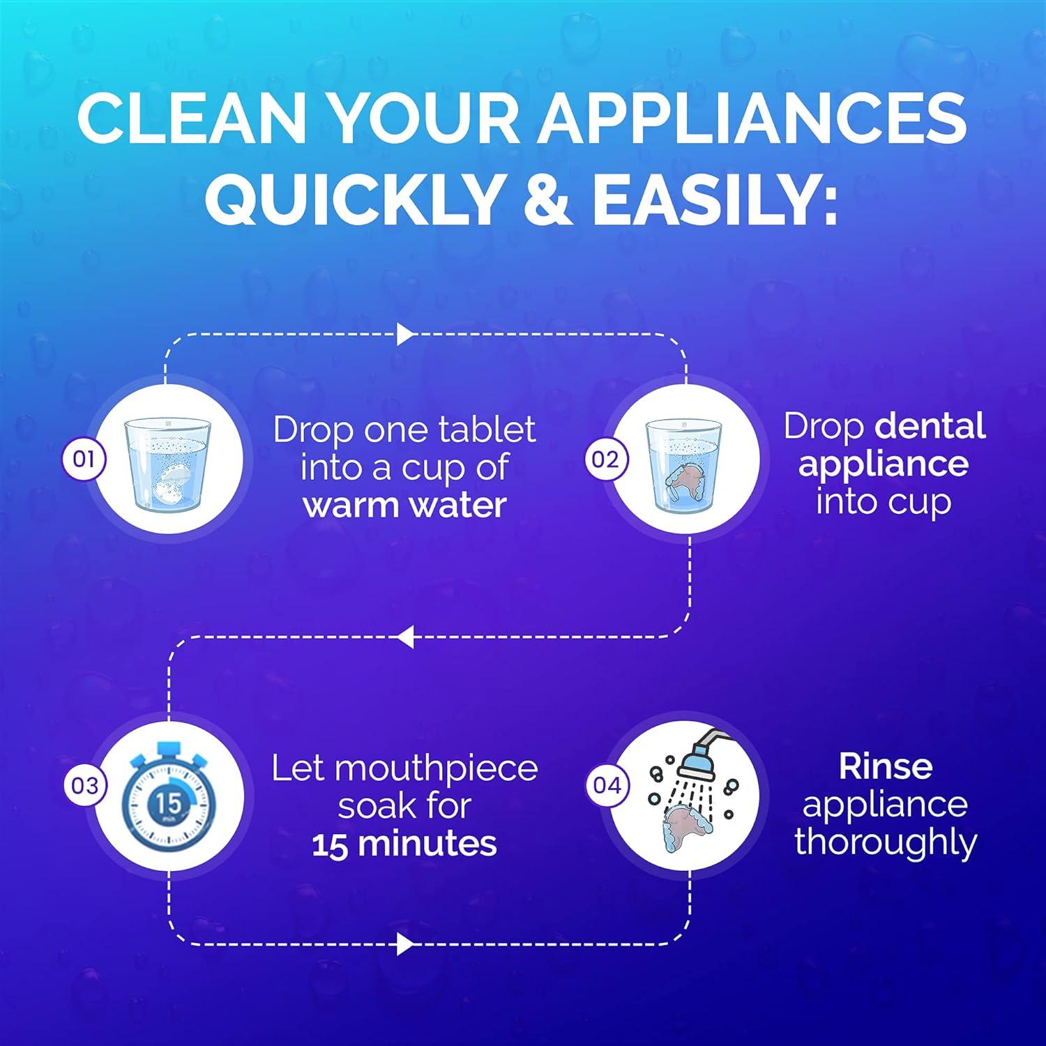 Limpiador de Dispositivos Dentales Bastion 180 Tabletas Efervescentes