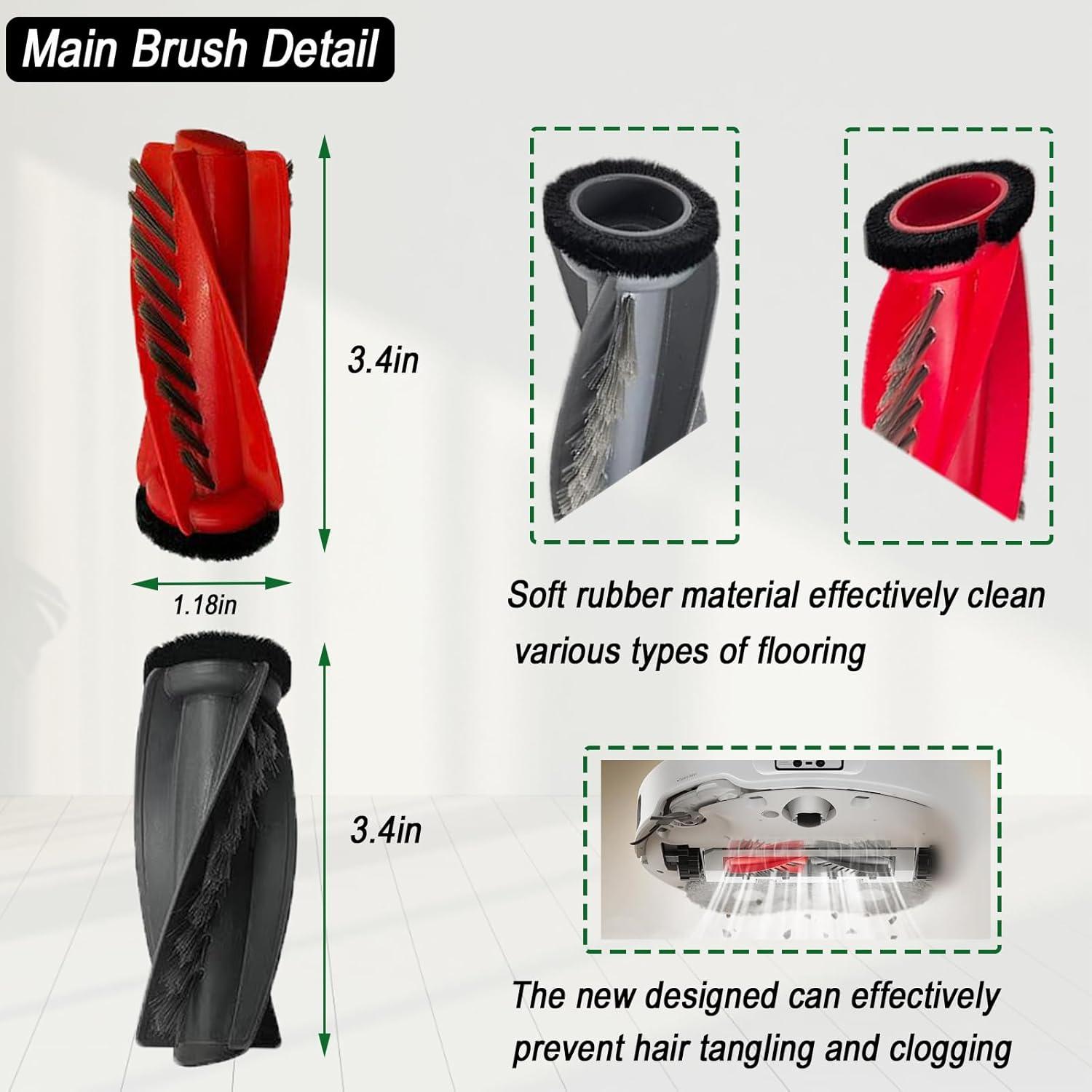 Accesorios para Aspiradora Robot Frexusuent Saros 10R - 1 Cepillo Principal, 6 Bolsas de Polvo, 4 Cepillos Laterales