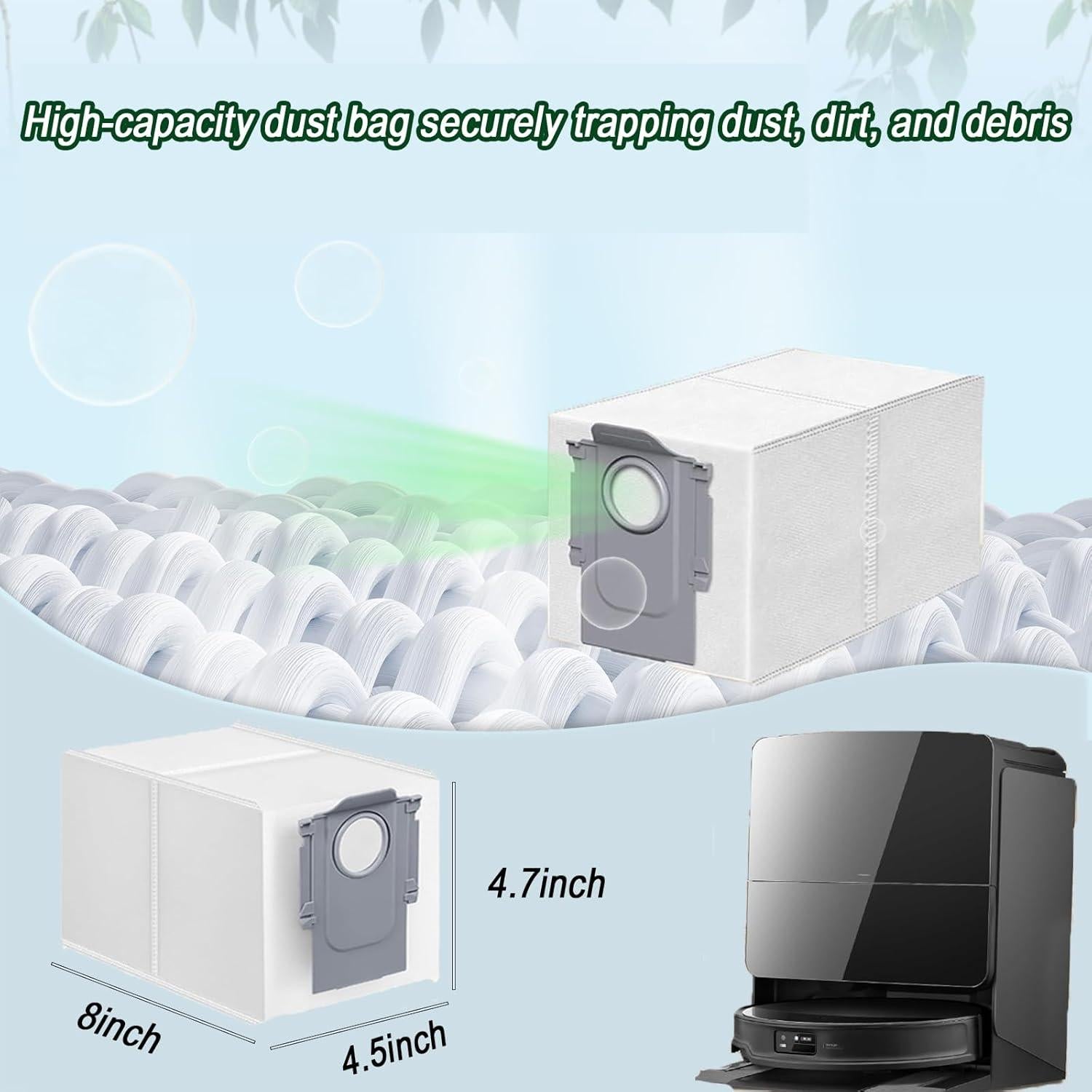 Accesorios para Aspiradora Robot Frexusuent Saros 10R - 1 Cepillo Principal, 6 Bolsas de Polvo, 4 Cepillos Laterales