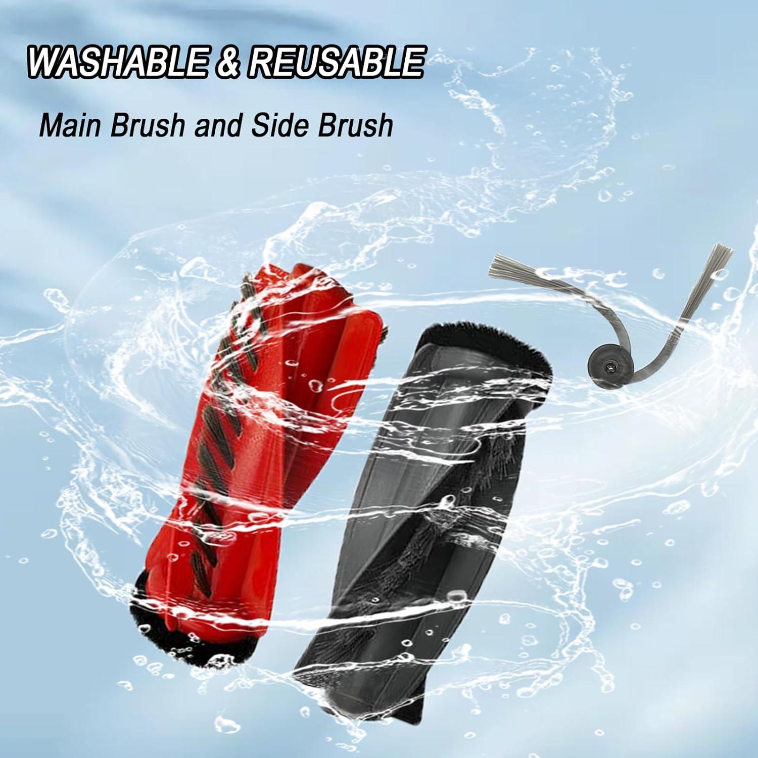 Accesorios para Aspiradora Robot Frexusuent Saros 10R - 1 Cepillo Principal, 6 Bolsas de Polvo, 4 Cepillos Laterales