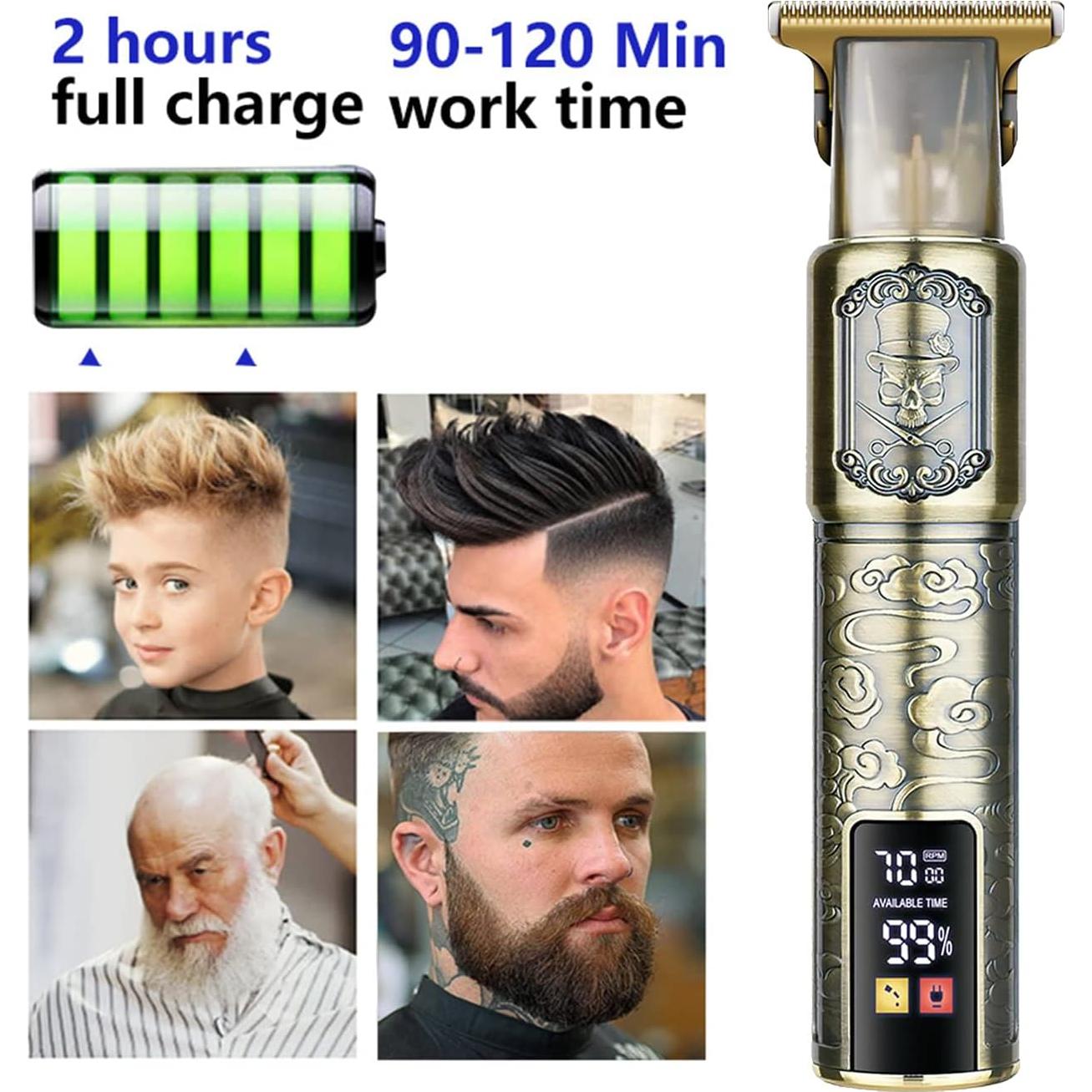 Cortadora de Cabello Inalámbrica Hilandkom LCD 7500 RPM