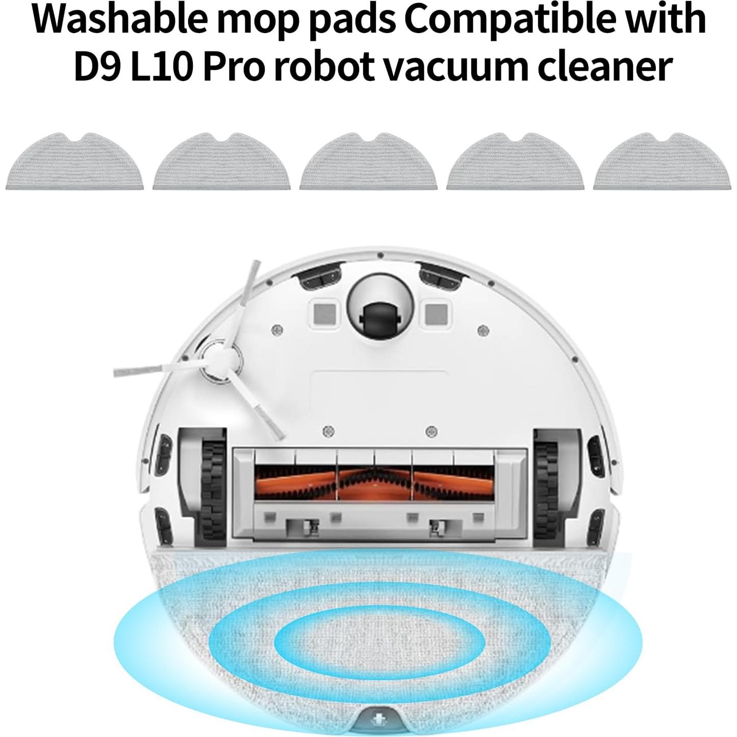 5 Almohadillas de Microfibra Lavables YUYUEMI para Robot D9 L10 Pro