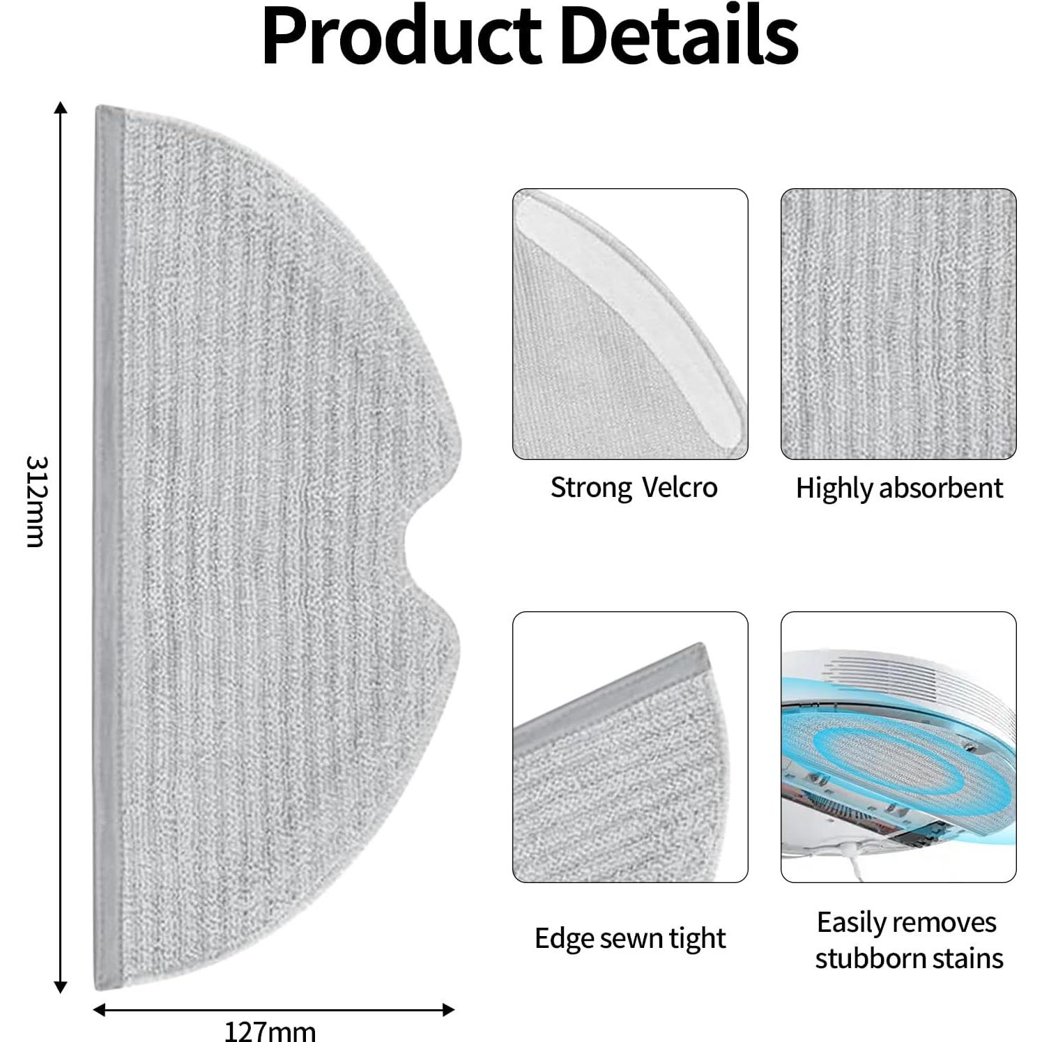 5 Almohadillas de Microfibra Lavables YUYUEMI para Robot D9 L10 Pro