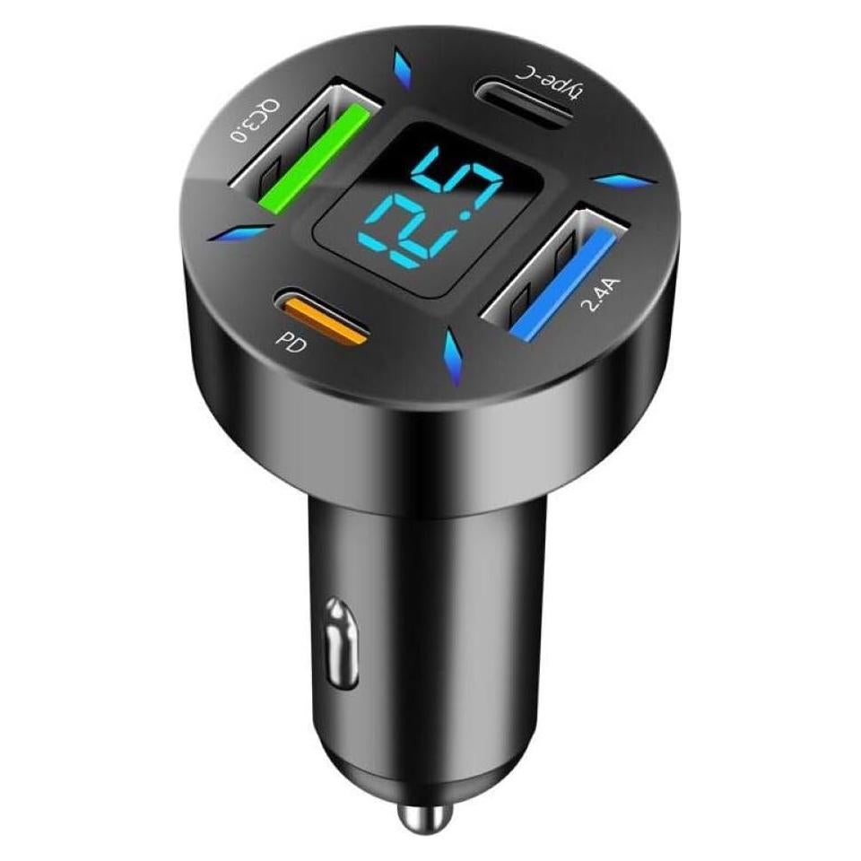Cargador de Coche 66W 4 Puertos USB PD QC 3.0 - Weimeyi