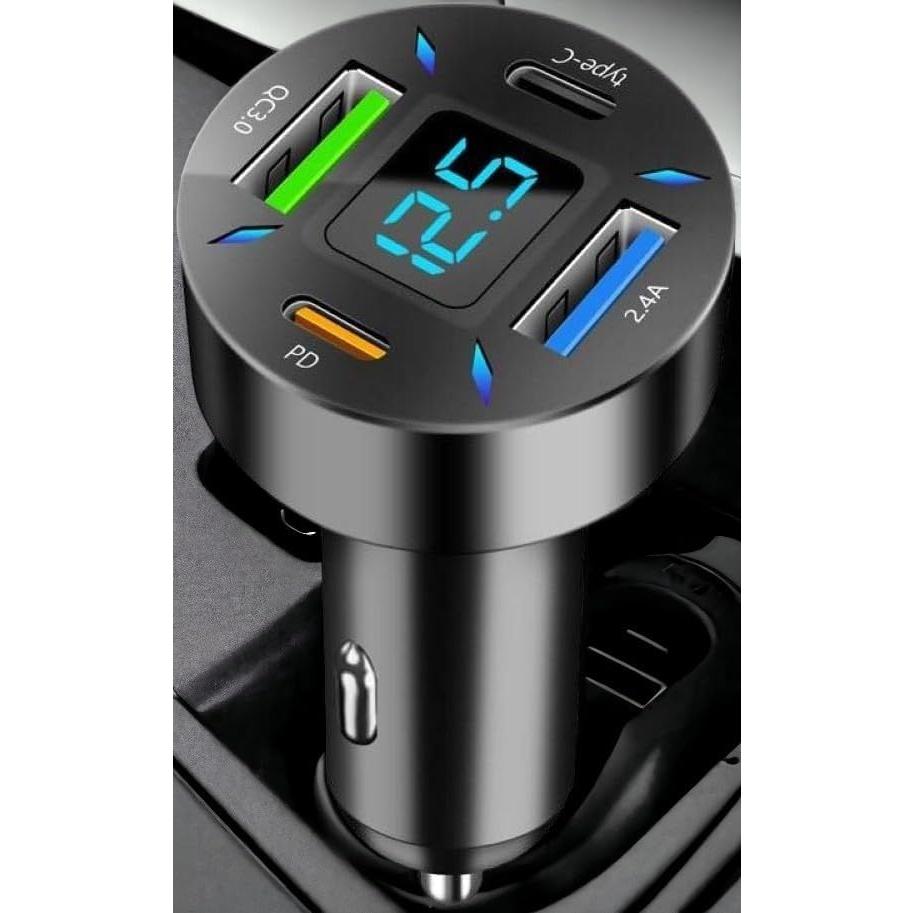 Cargador de Coche 66W 4 Puertos USB PD QC 3.0 - Weimeyi