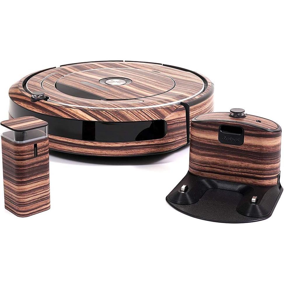 MightySkins Skin Compatible with iRobot Roomba 690 Robot Vacuum - Black Wood | Protective, Durable, and Unique Vinyl Decal wrap Cover | Easy to Apply, Remove, and Change Styles | Made in The USA