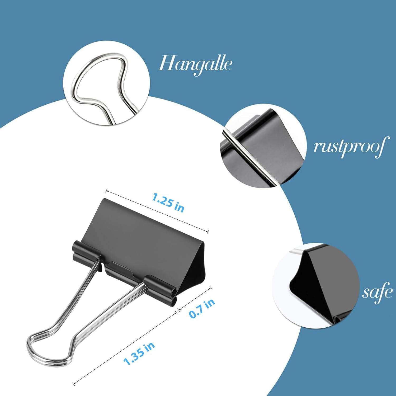 Clips de Encuadernación Medianos Ufmarine 3.18 cm - 40 Pcs