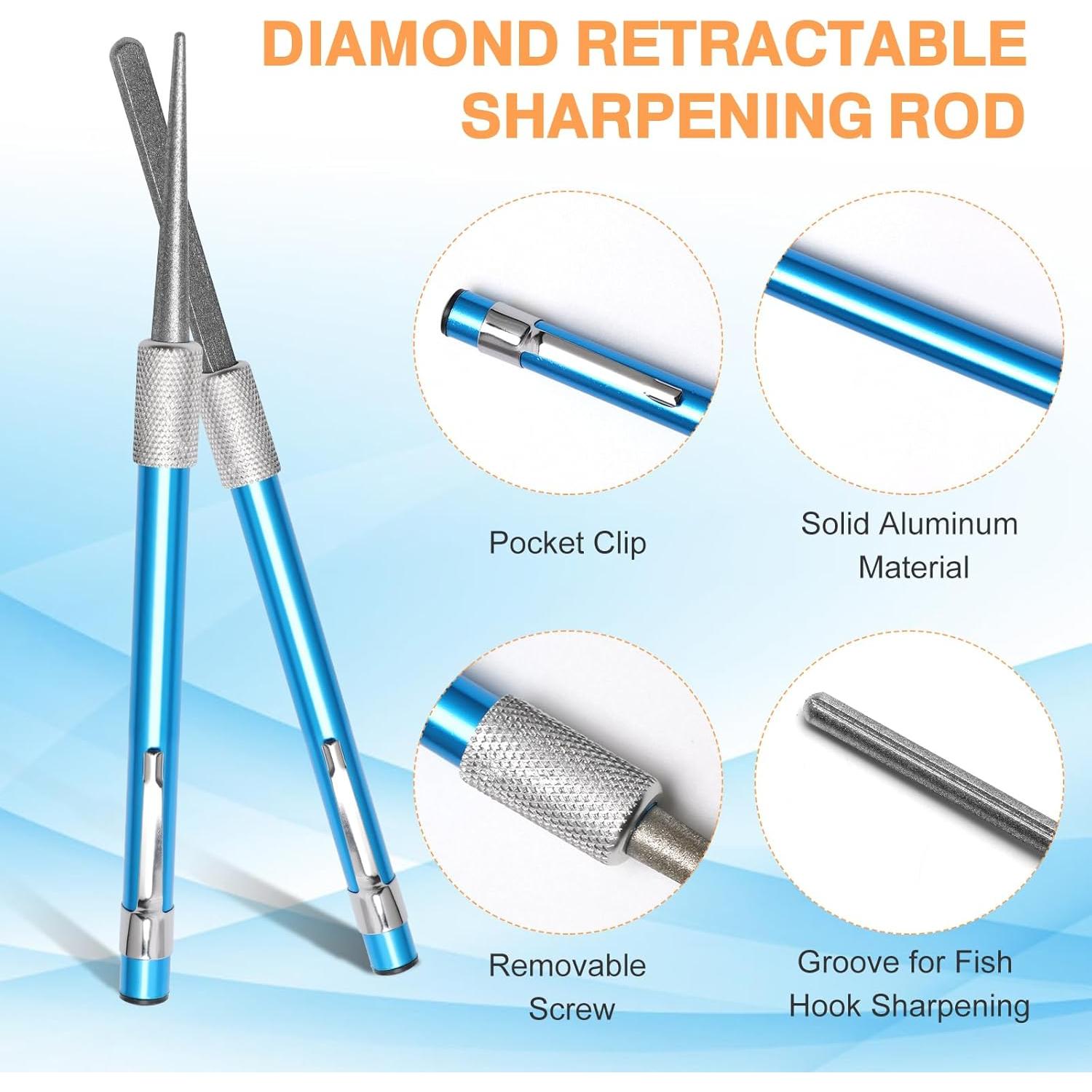 Afilador de herramientas de jardín 3PCS - Diamante doble cara y varilla