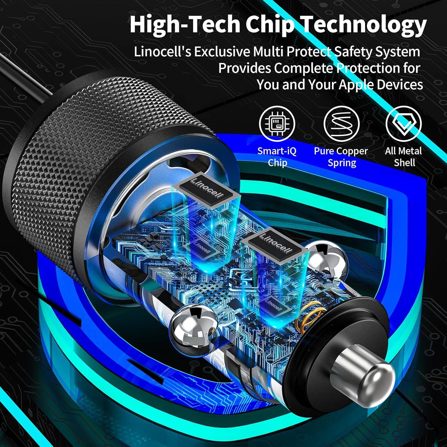 Cargador Rápido Auto Linocell 90W USB-C para iPhone 16