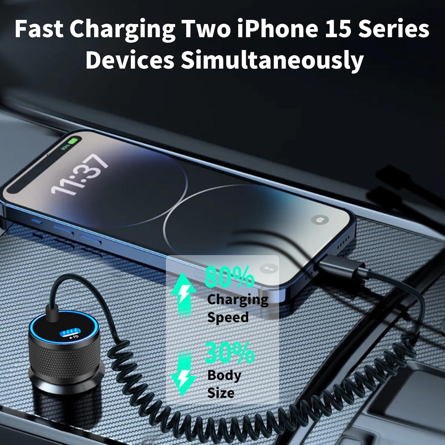 Cargador Rápido Auto Linocell 90W USB-C para iPhone 16