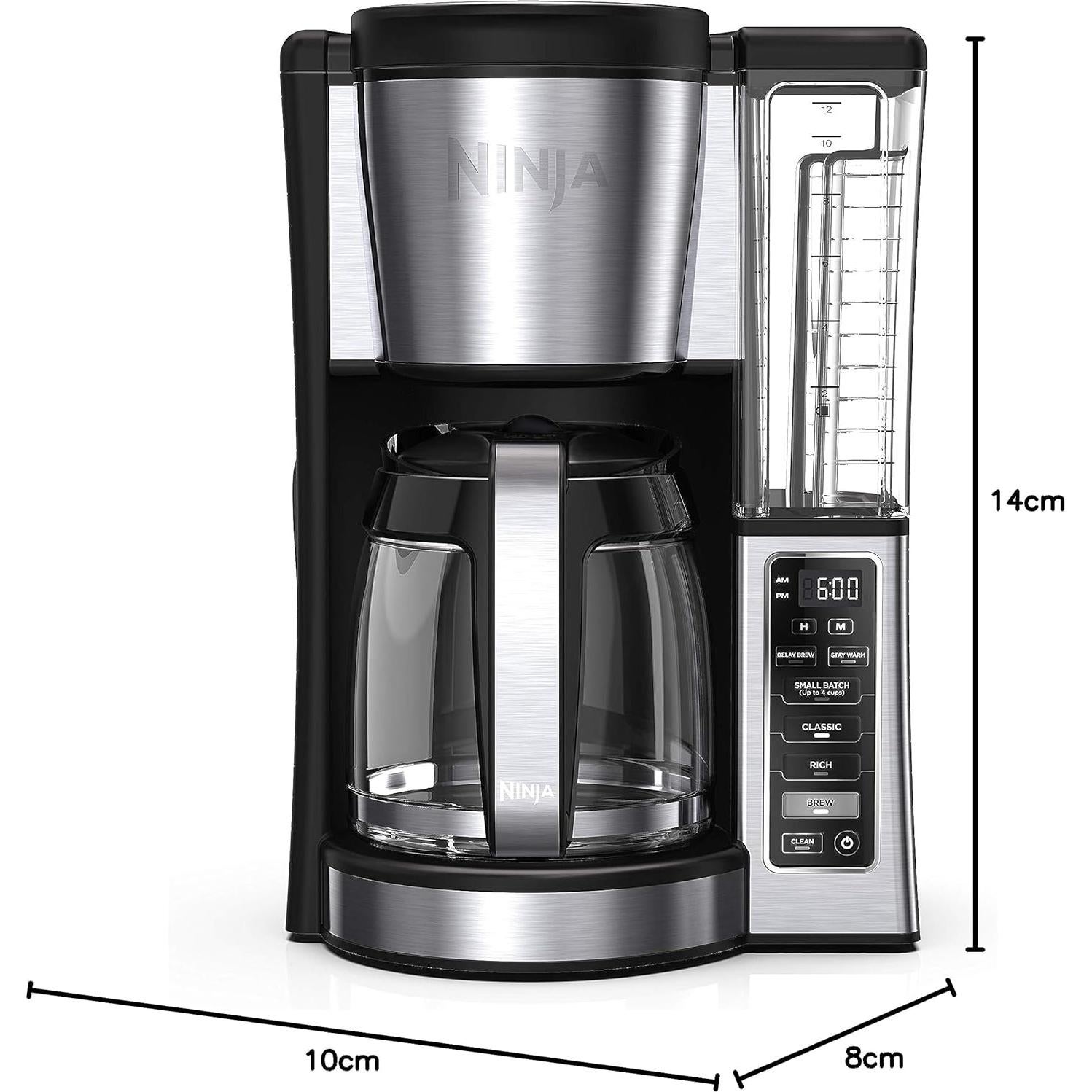 Cafetera Programable Ninja CE251 12 Tazas Acero Inoxidable