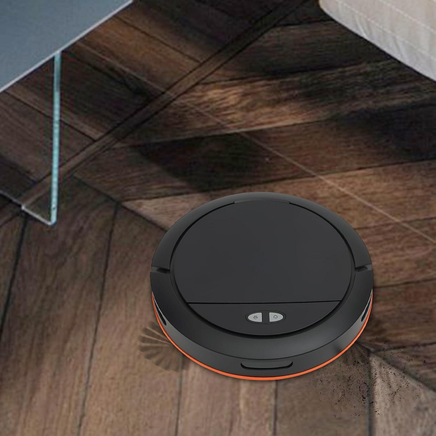 Robot Sweeping Machine, 3-in-1 Sweeping Machine, Robot Vacuum Cleaner, Cordless Sweeping Machine, Push Button/APP Control, 3-Cleaning Mode, for Pet Hair, Hard Floor, Low Carpet (Black)