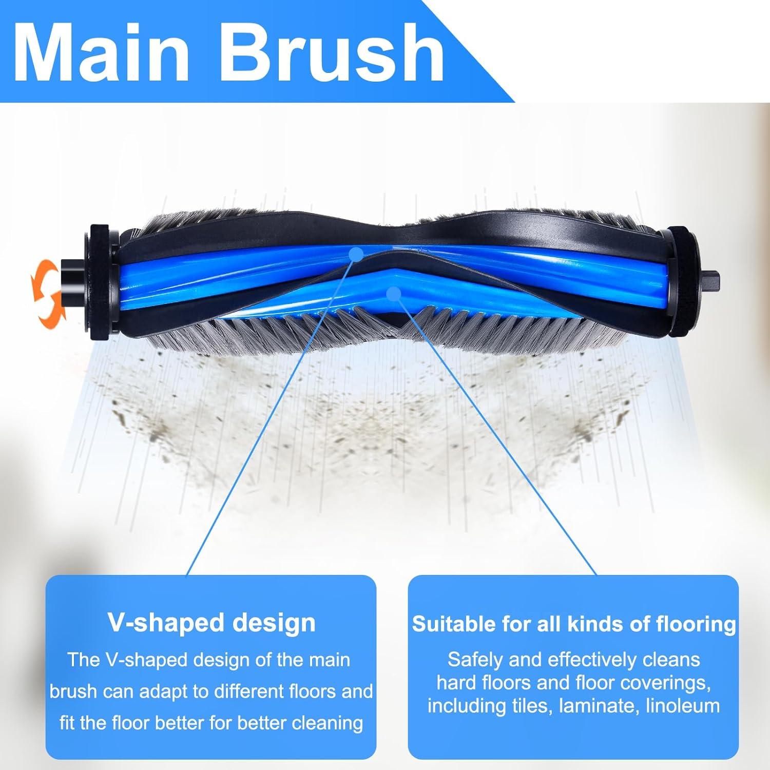 Kit de Accesorios para Ecovacs Deebot X8 Pro Omni - 1 Cepillo Rodante, 4 Filtros, 4 Bolsas