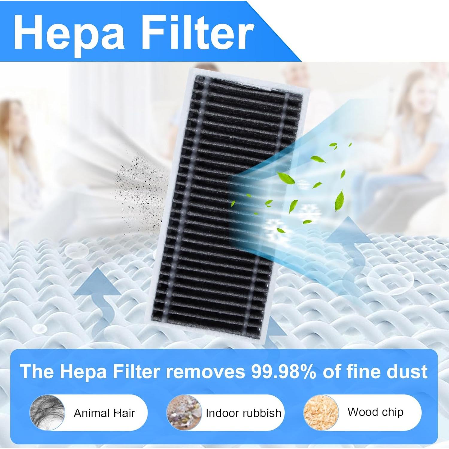 Kit de Accesorios para Ecovacs Deebot X8 Pro Omni - 1 Cepillo Rodante, 4 Filtros, 4 Bolsas