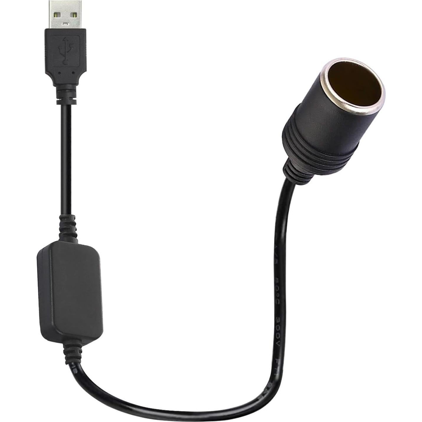 Adaptador USB A macho 12V para encendedor de coche 60 cm