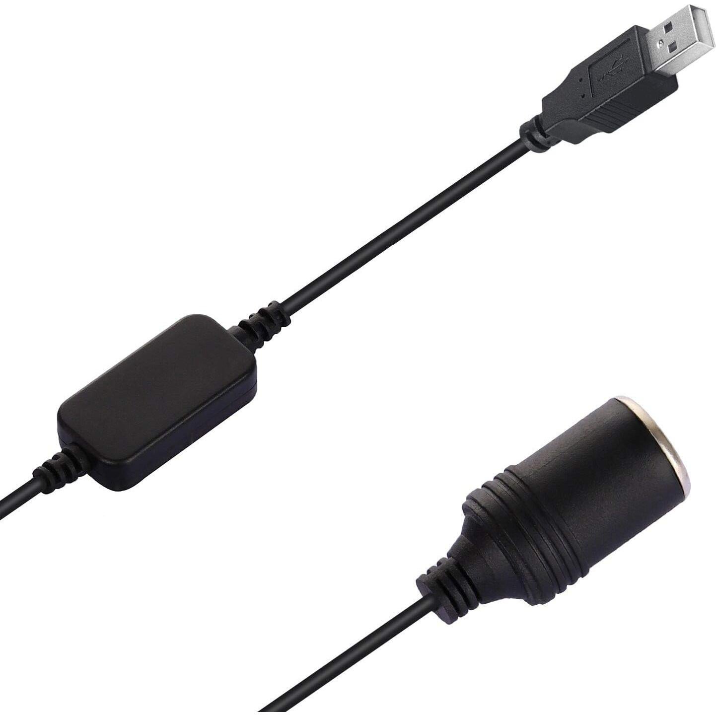 Adaptador USB A macho 12V para encendedor de coche 60 cm