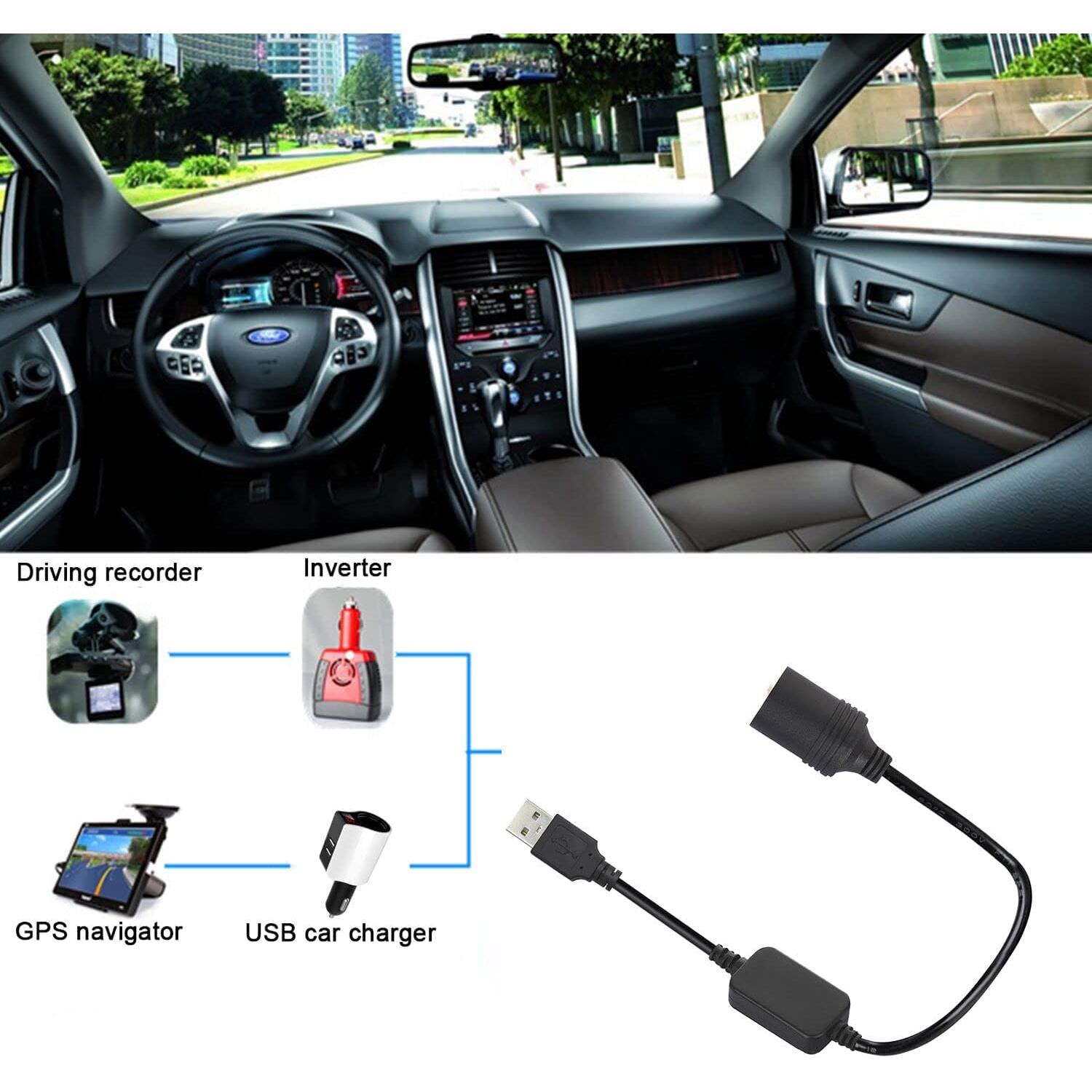 Adaptador USB A macho 12V para encendedor de coche 60 cm