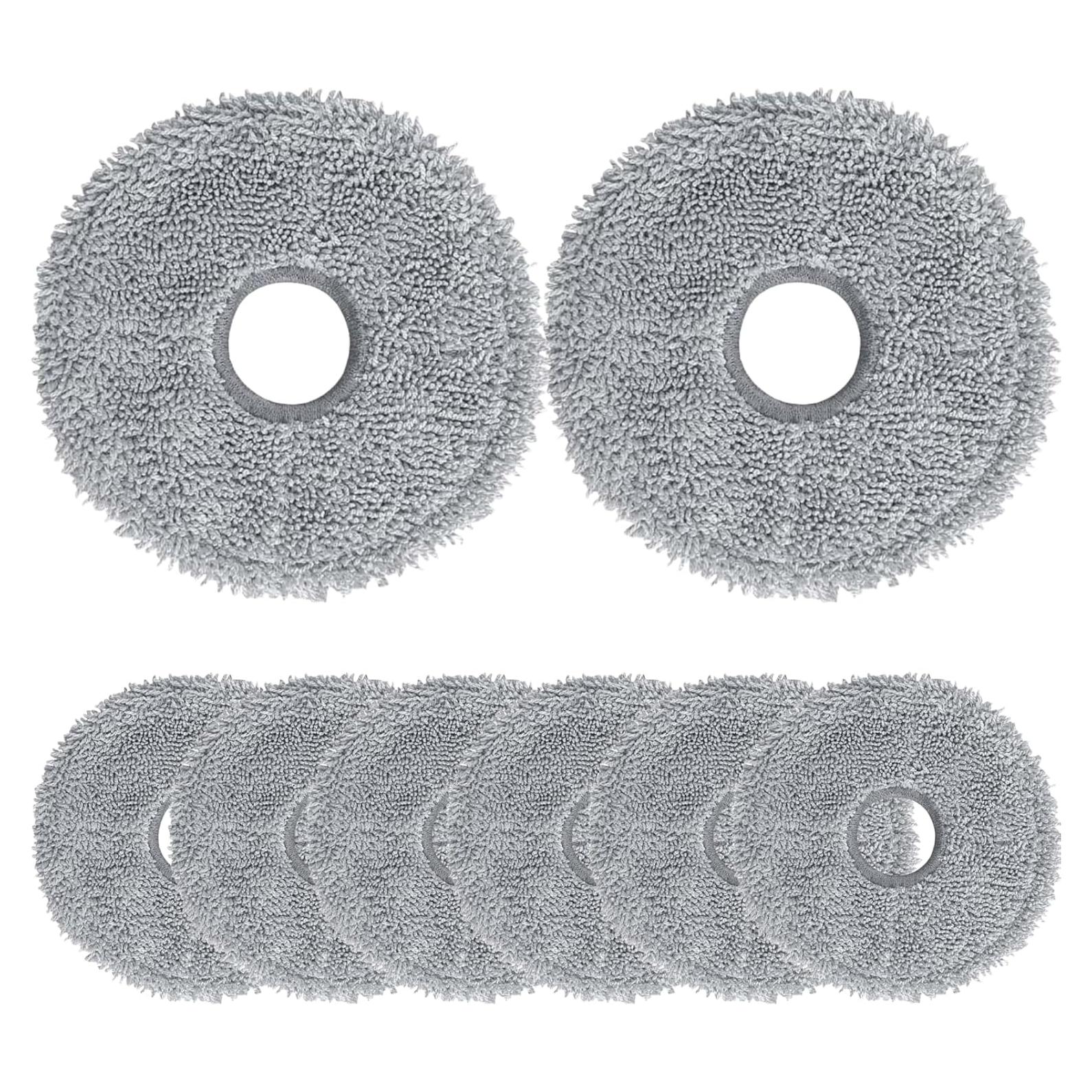 8 Pack Mop Pads for Xiaomi X10+, X10 Plus/for Dreame L10s Ultra, L10 Ultra, L10s Pro Robot Vacuum Cleaner Accessory Microfiber Mopping Cloths Set Replacement Parts Spin Cleaning Pads Accessories Kit