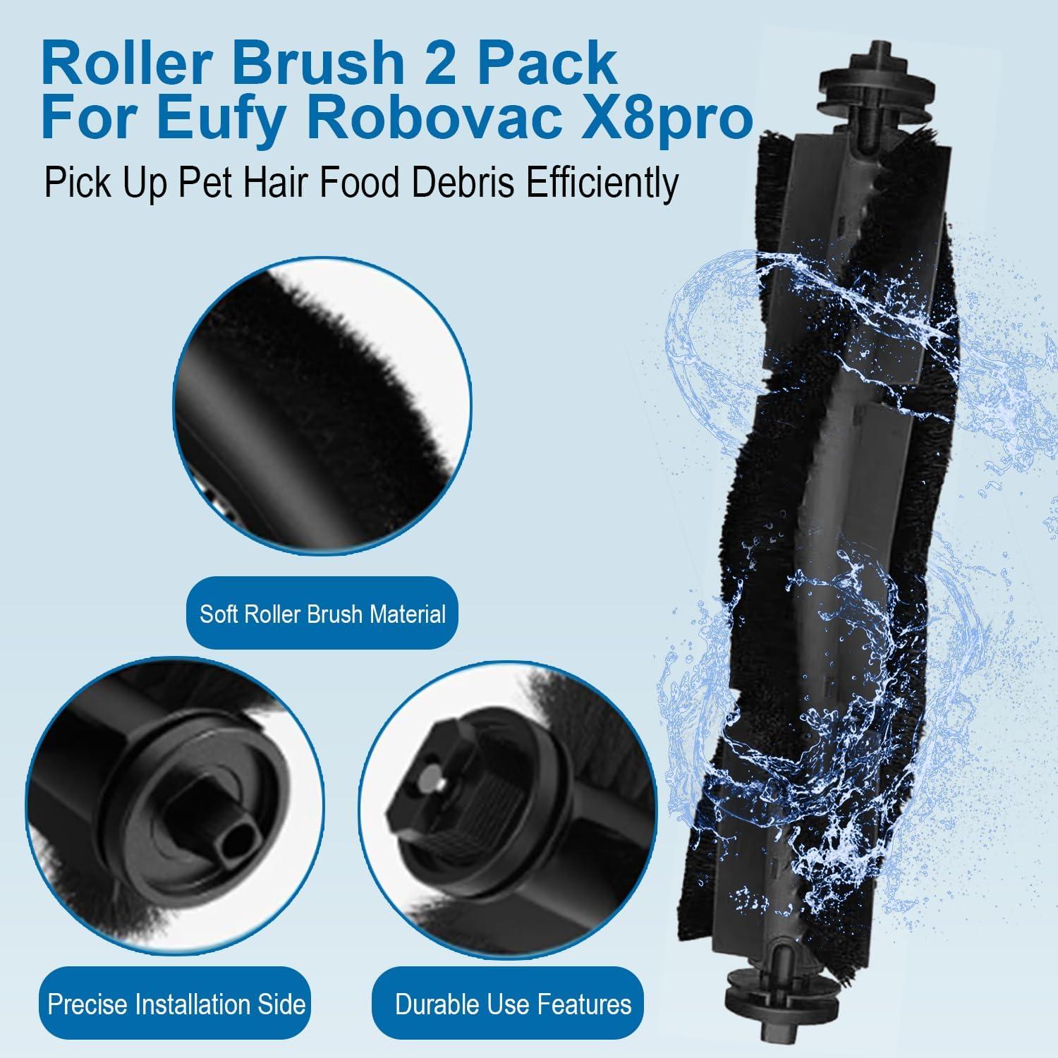 Cepillos de Reemplazo para Aspiradora Robot eufy X8 Pro - 2 Piezas