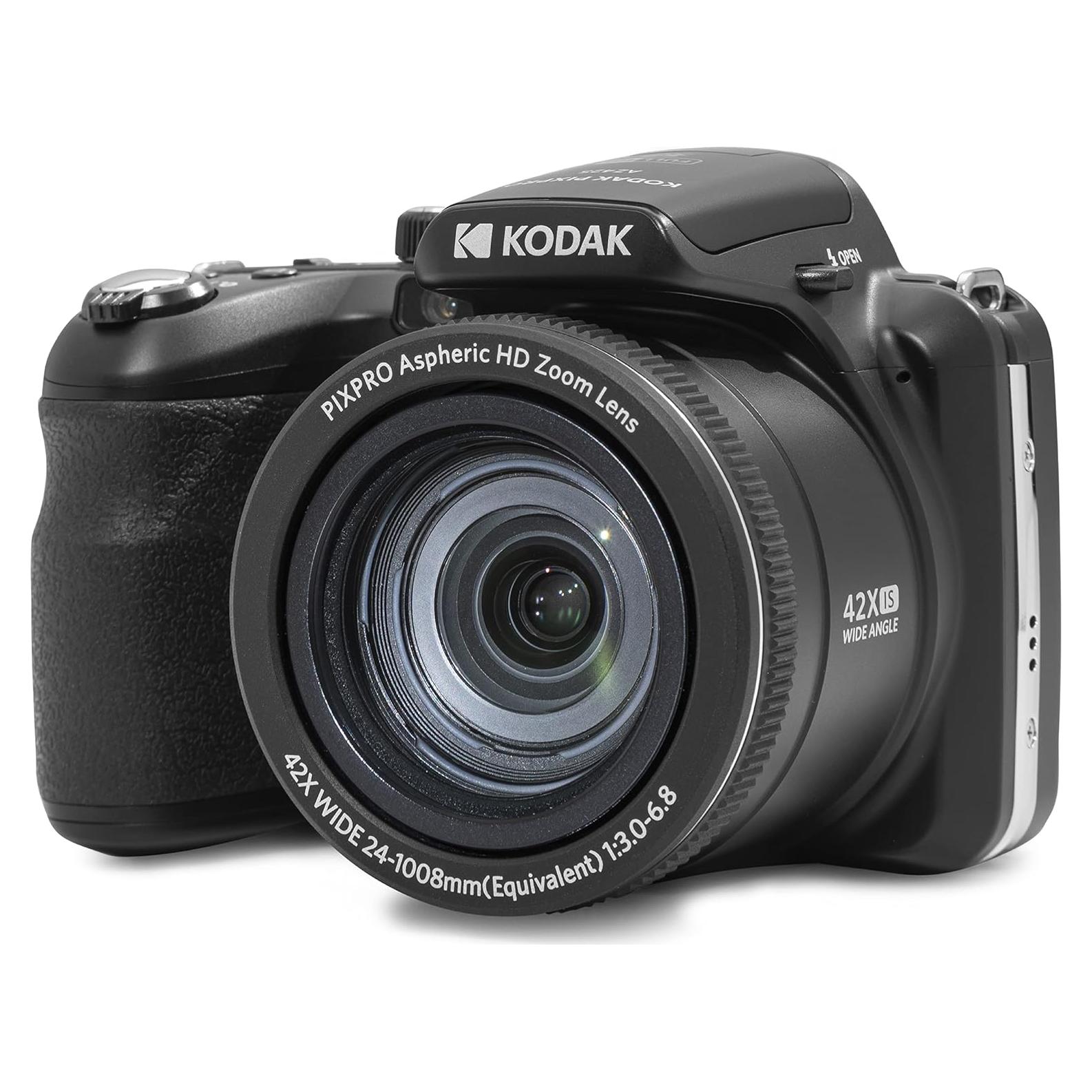 PIXPRO AZ425-BK 20MP Digital Camera 42X Optical Zoom 24mm Wide Angle Lens 1080P Full HD Video Optical Image Stabilization Li-Ion Battery 3" LCD Vlogging Camera (Black)