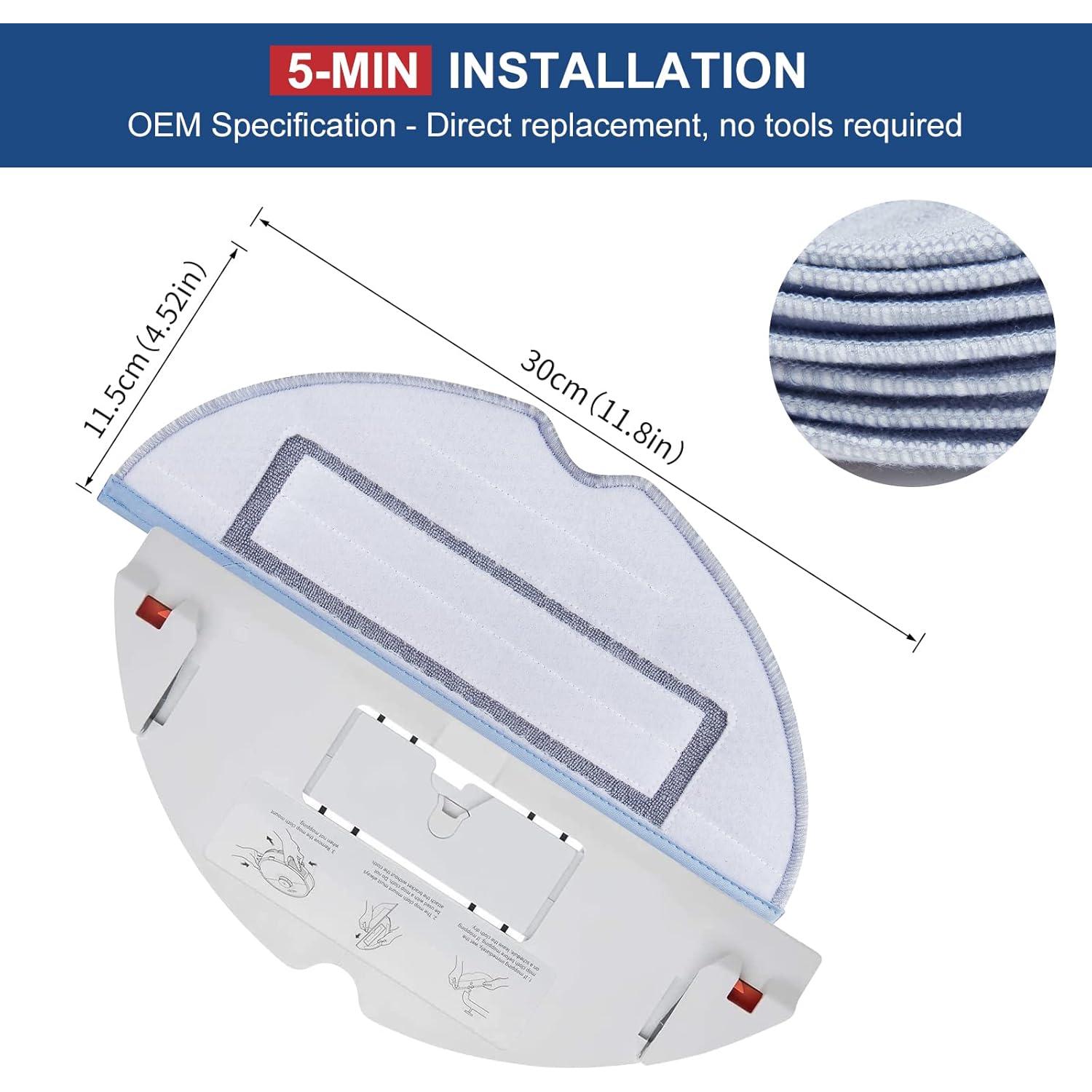4 Almohadillas de Trapeador Roborock T7S S7 MaxV Reutilizables