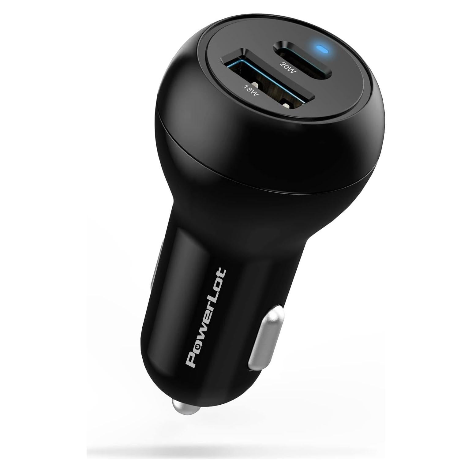 Cargador de Coche USB-C PowerLot 38W 2 Puertos Carga Rápida