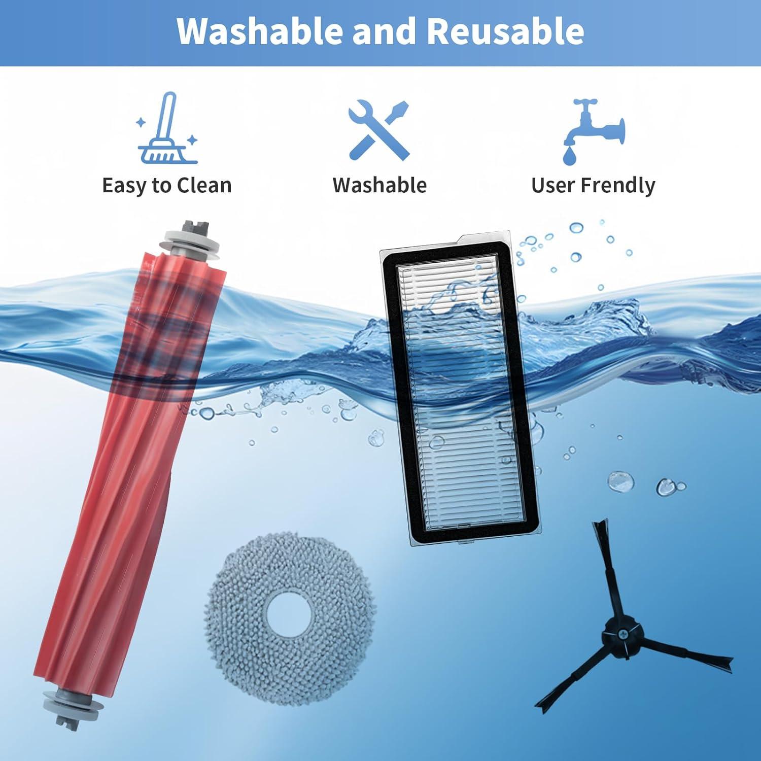 Accesorios de Repuesto AKUSCON para Roborock QRevo S - 21 Piezas