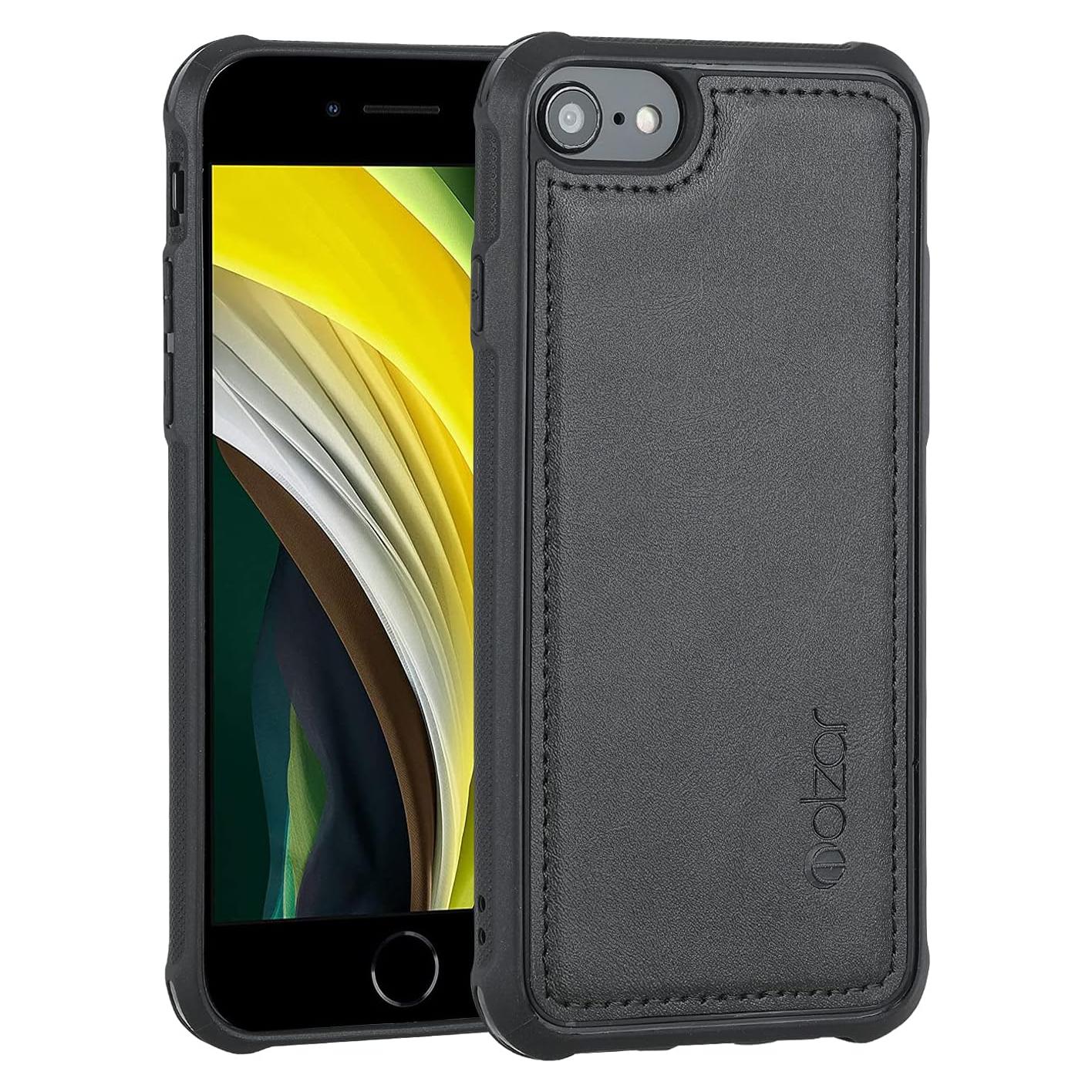 Funda Molzar MAG para iPhone SE 2022/2020/8/7/6s/6, Negra