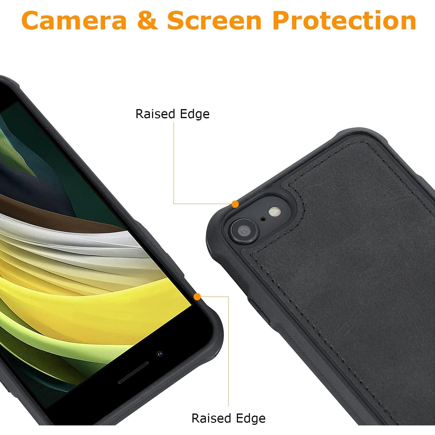 Funda Molzar MAG para iPhone SE 2022/2020/8/7/6s/6, Negra