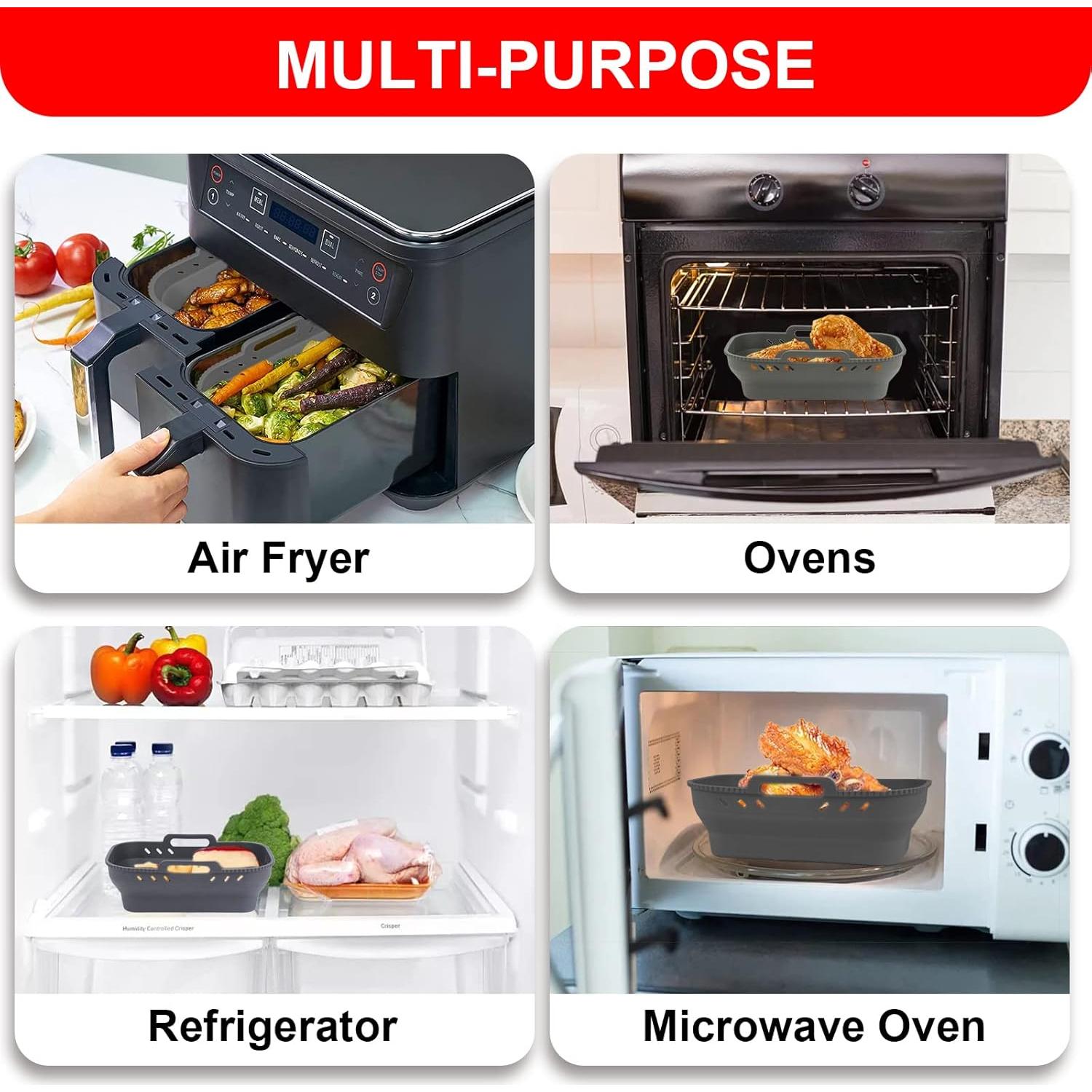 Forros de Silicona Reutilizables MOACC para Freidora de Aire 19.2x13.7cm