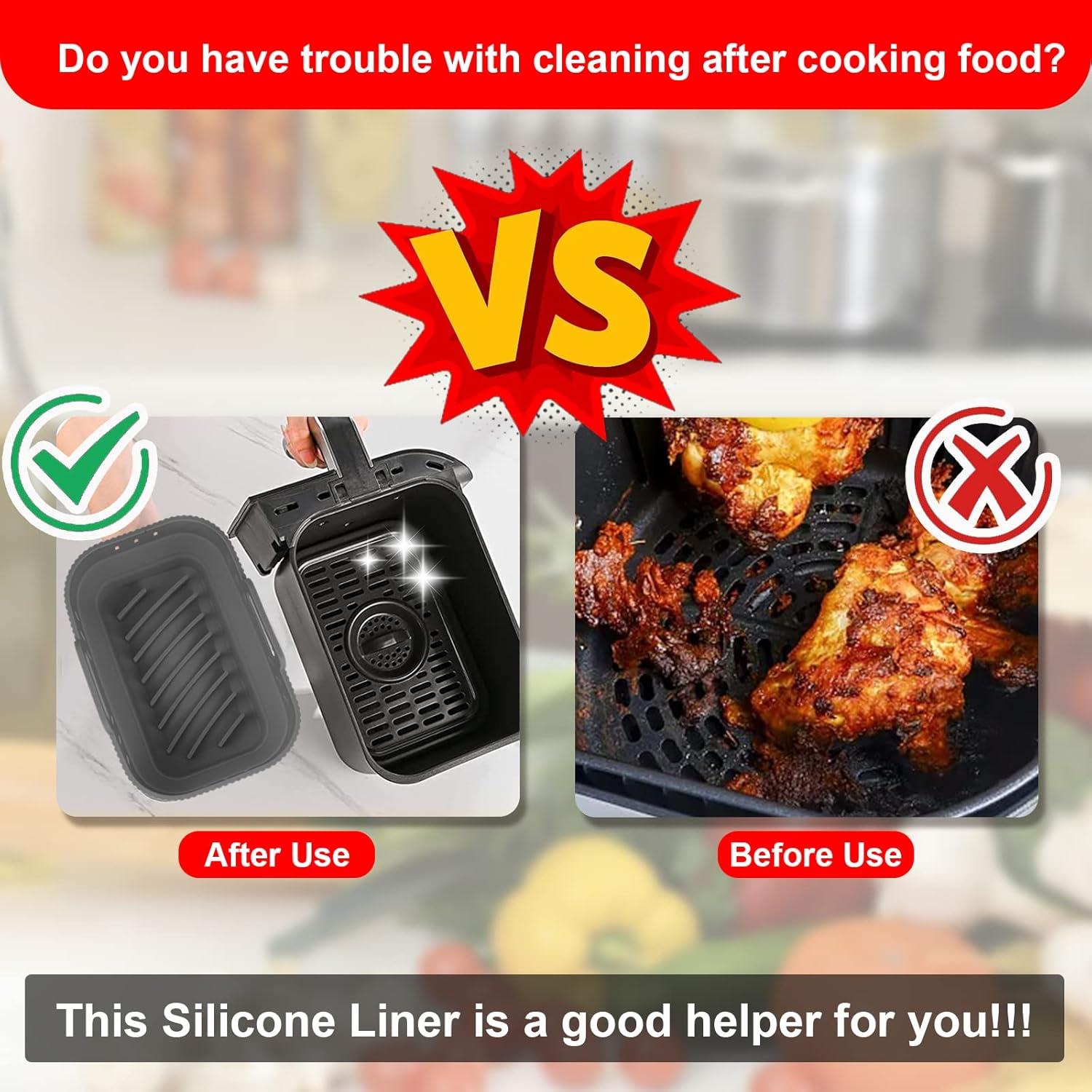 Forros de Silicona Reutilizables MOACC para Freidora de Aire 19.2x13.7cm