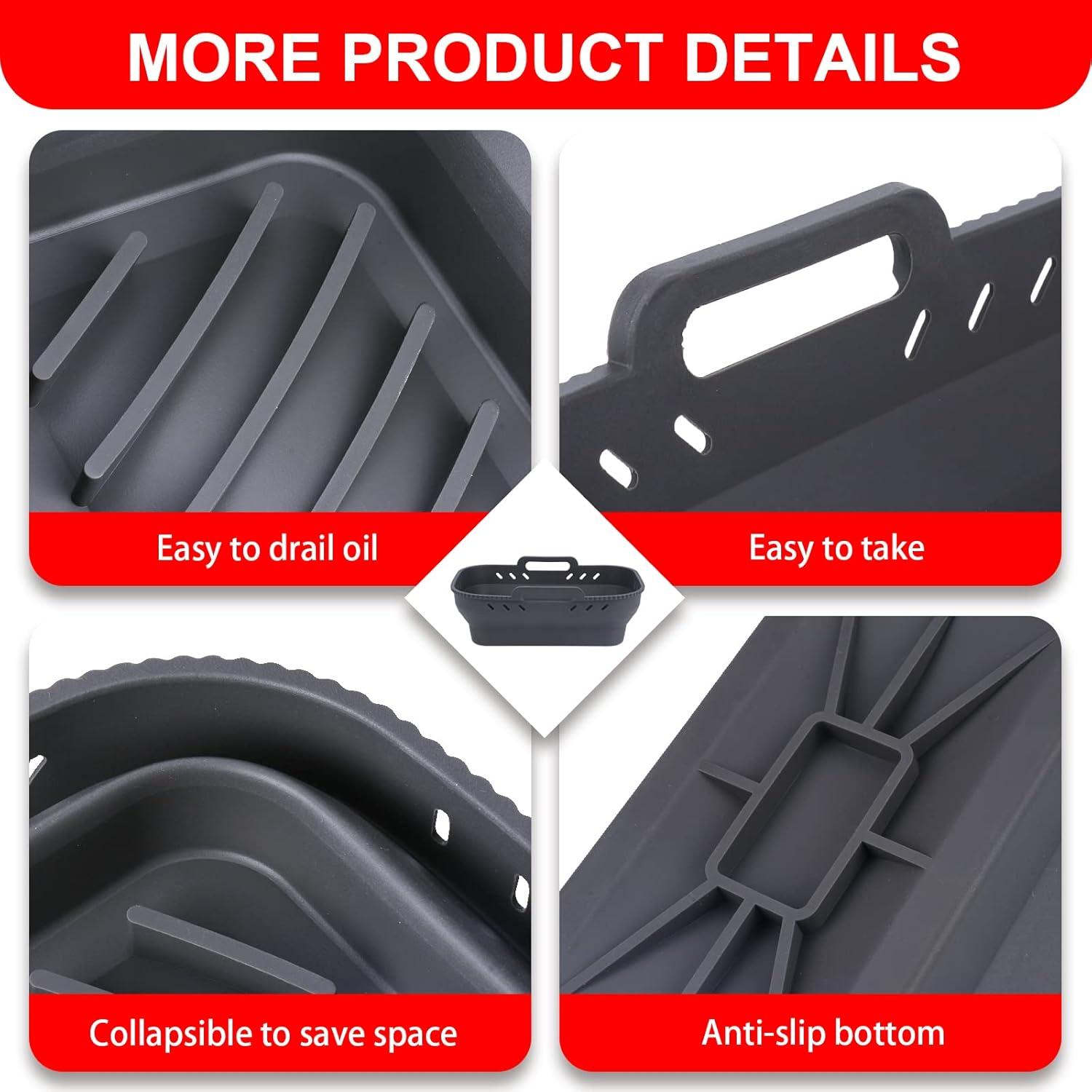 Forros de Silicona Reutilizables MOACC para Freidora de Aire 19.2x13.7cm