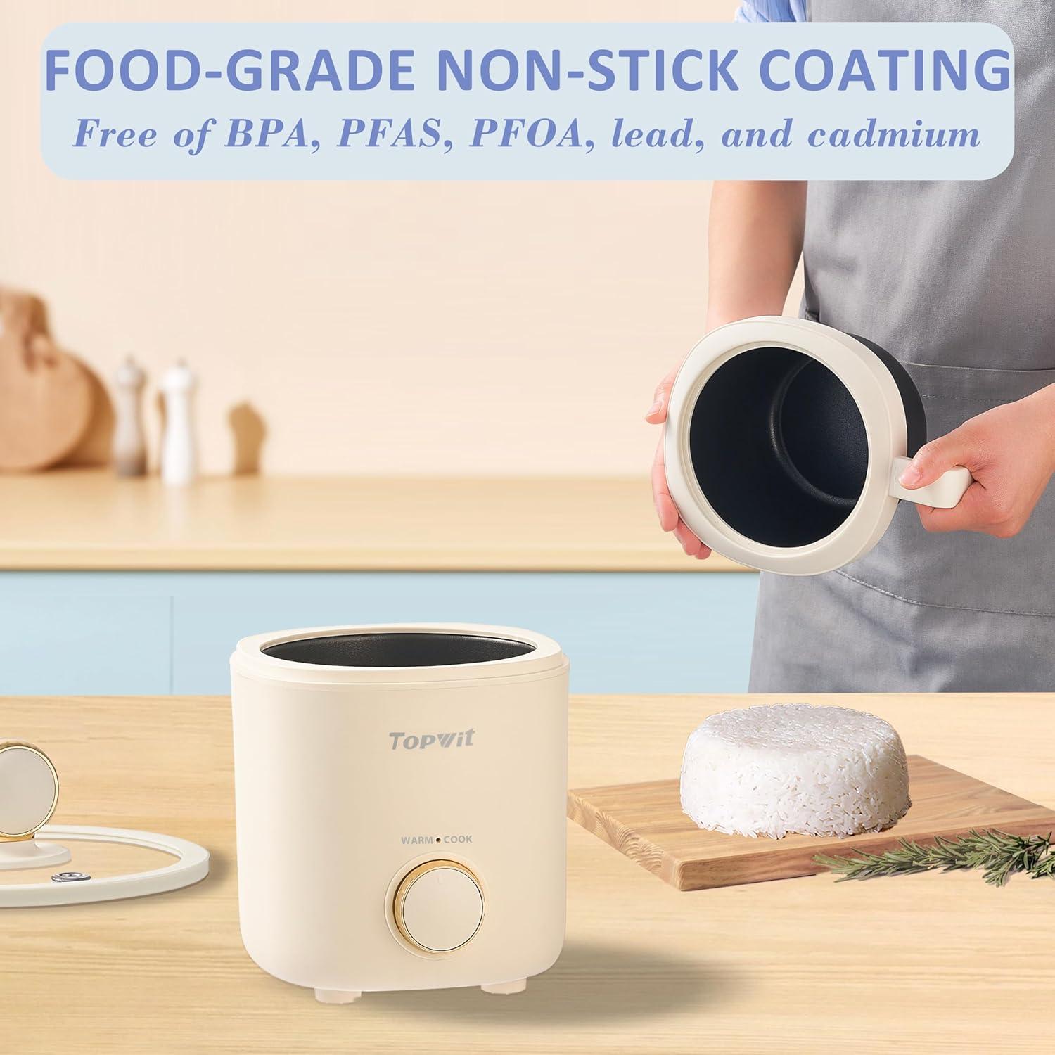 Olla Arrocera TopWit 1.2L Mini 2 Tazas Crudas Beige