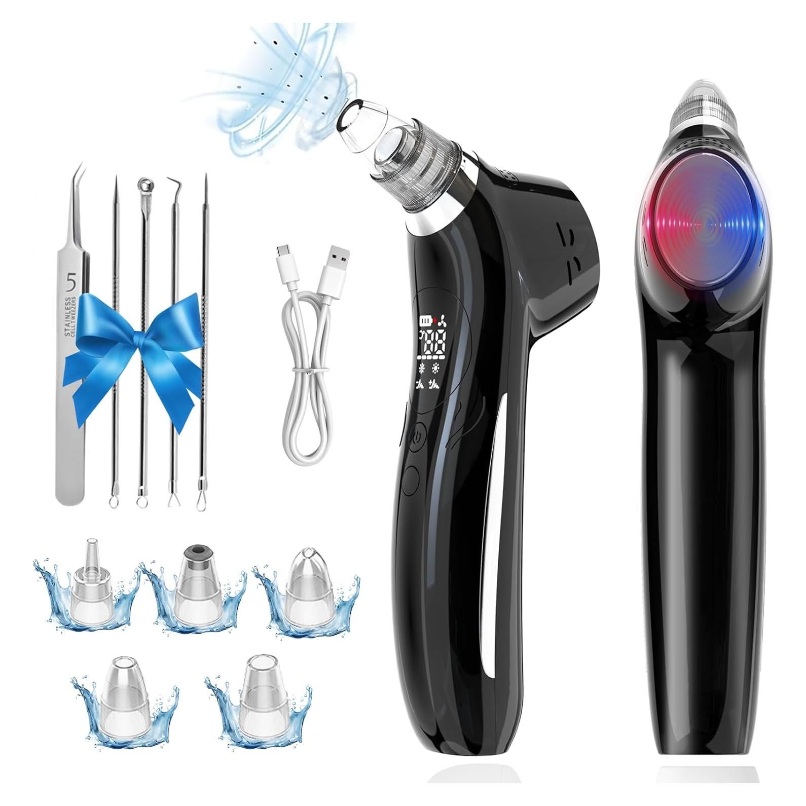 Limpiador de Poros SJIE QC208 con Masaje y Calor - Negro