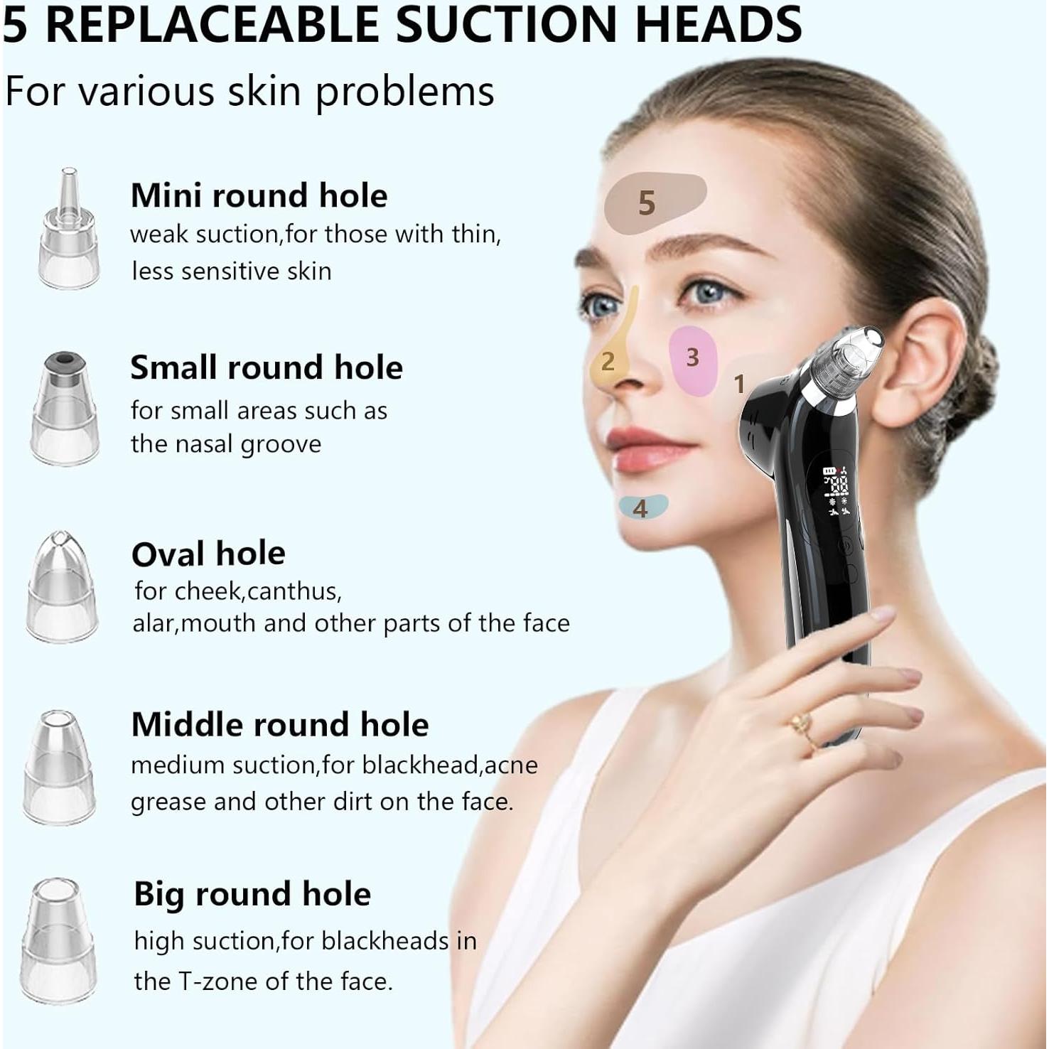 Limpiador de Poros SJIE QC208 con Masaje y Calor - Negro