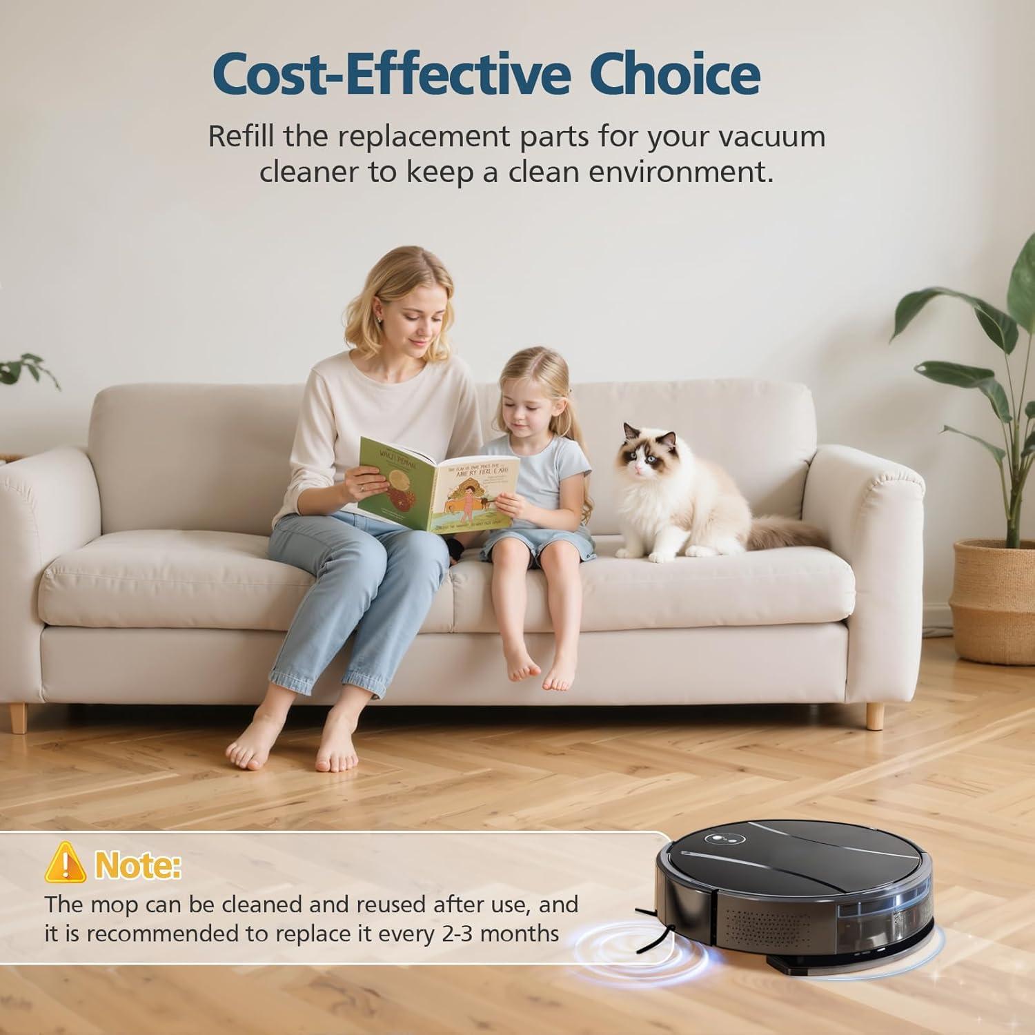 Kits de Repuesto para Aspiradora ROPVACNIC S1 A1 - 4 Paños, 6 Filtros, 6 Cepillos