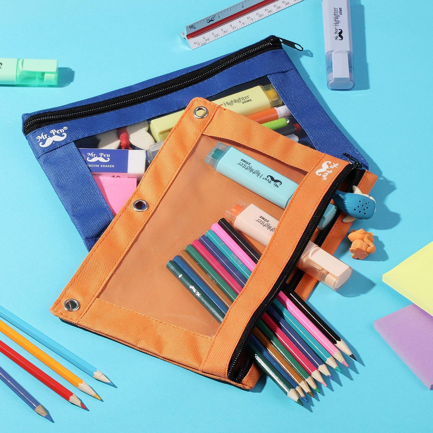 Estuche de Lápices Mr. Pen 2 Paquete Azul y Naranja